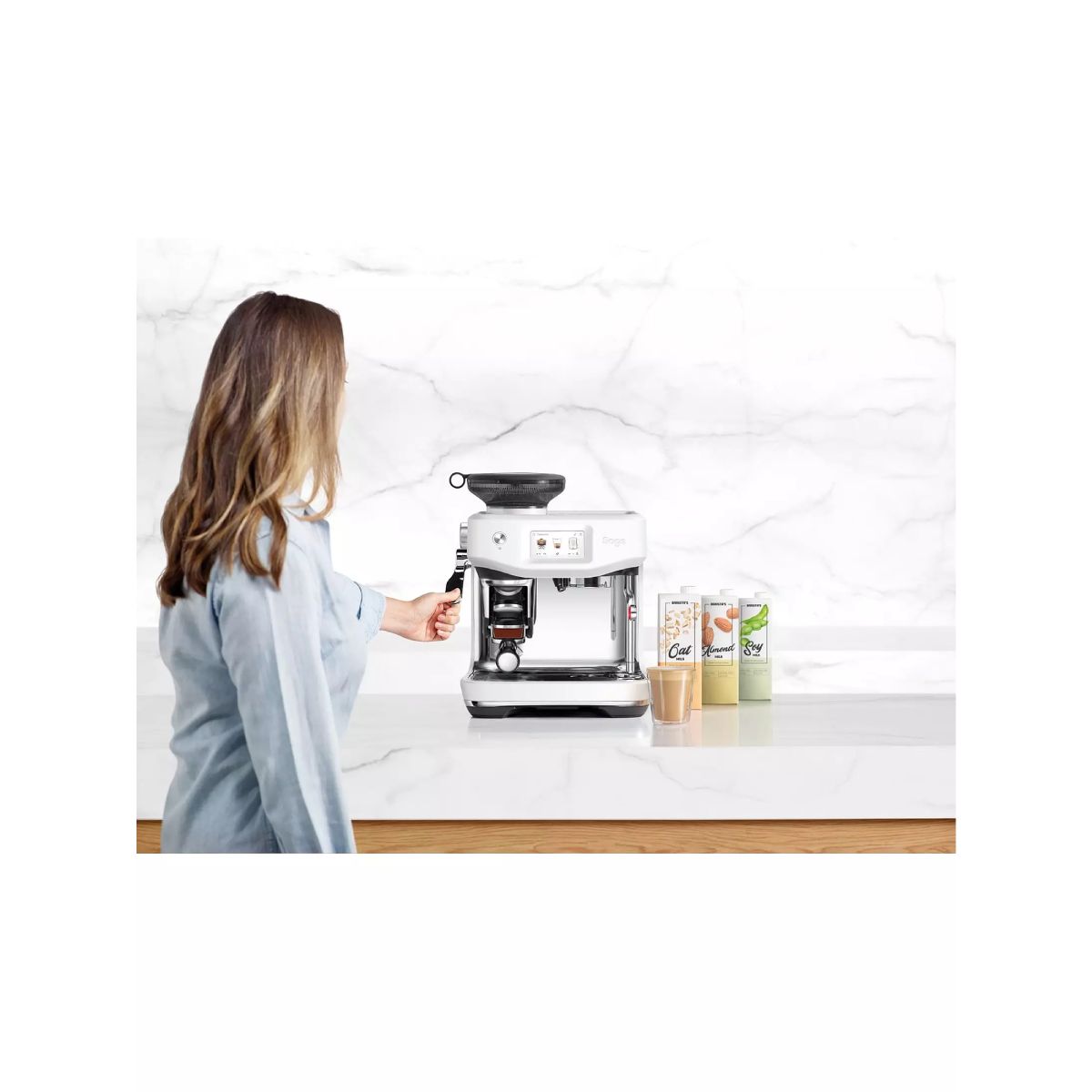 SAGE The Barista Touch™ Impress Ημιαυτόματη Μηχανή Espresso, Άσπρο | Sage| Image 3