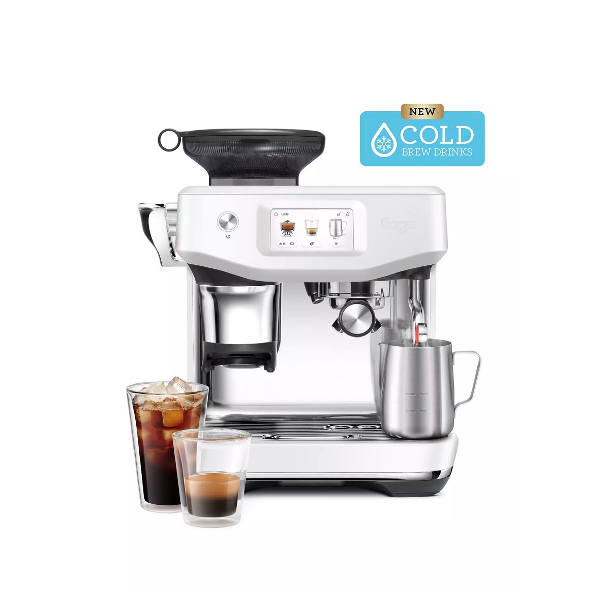 SAGE The Barista Touch™ Impress Ημιαυτόματη Μηχανή Espresso, Άσπρο | Sage| Image 2
