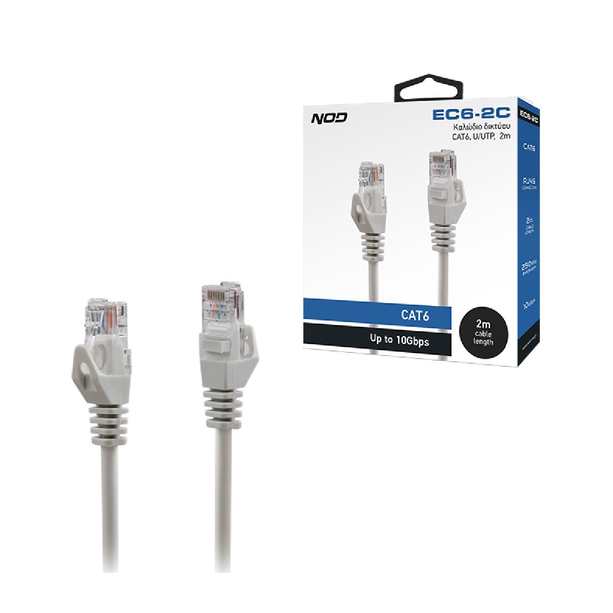 NOD EC6-2C Καλώδιο Δικτύου Ethernet CAT6 U/UTP, 2m | Nod| Image 2