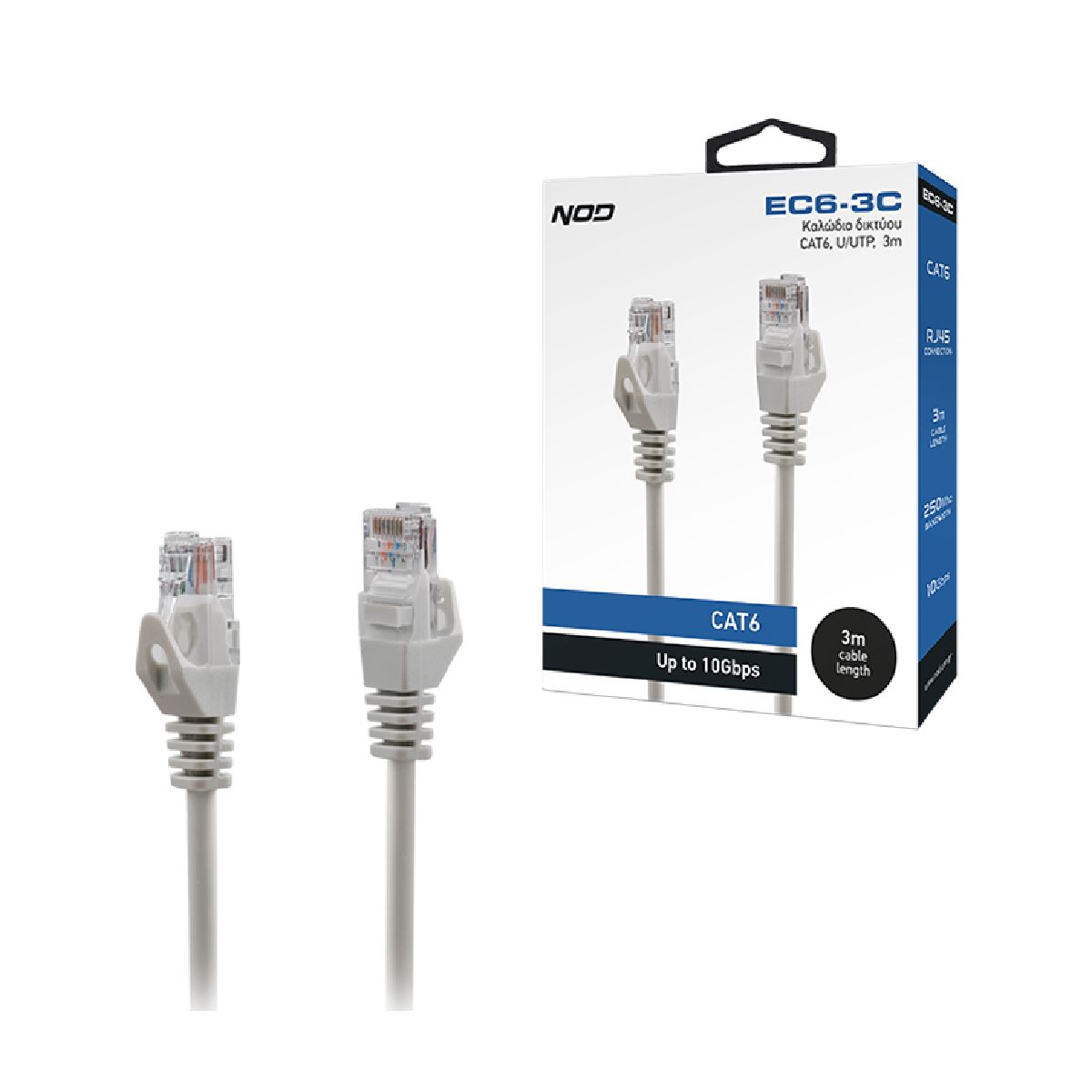 NOD EC6‑3C Καλώδιο Δικτύου Ethernet CAT6 U/UTP, 3 m | Nod| Image 2