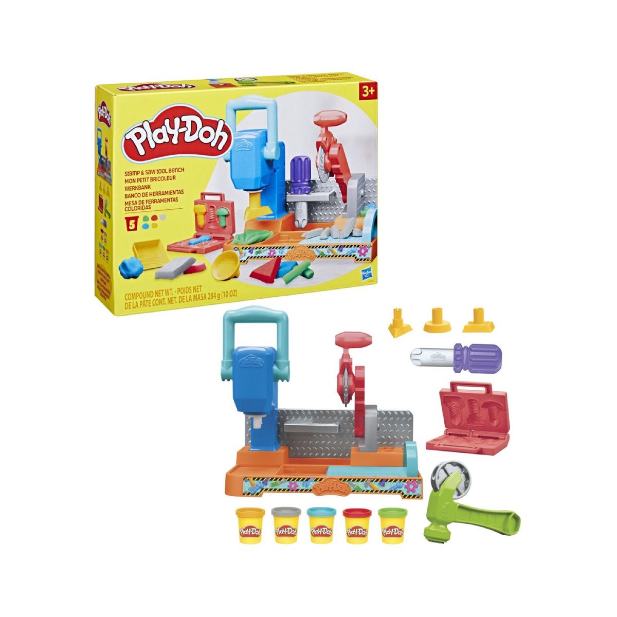 HASBRO 100310 Play‑Doh Stamp & Saw Tool Bench, Σετ Παιχνιδιού Play‑Doh με Πάγκο Εργαλείων | Hasbro| Image 1