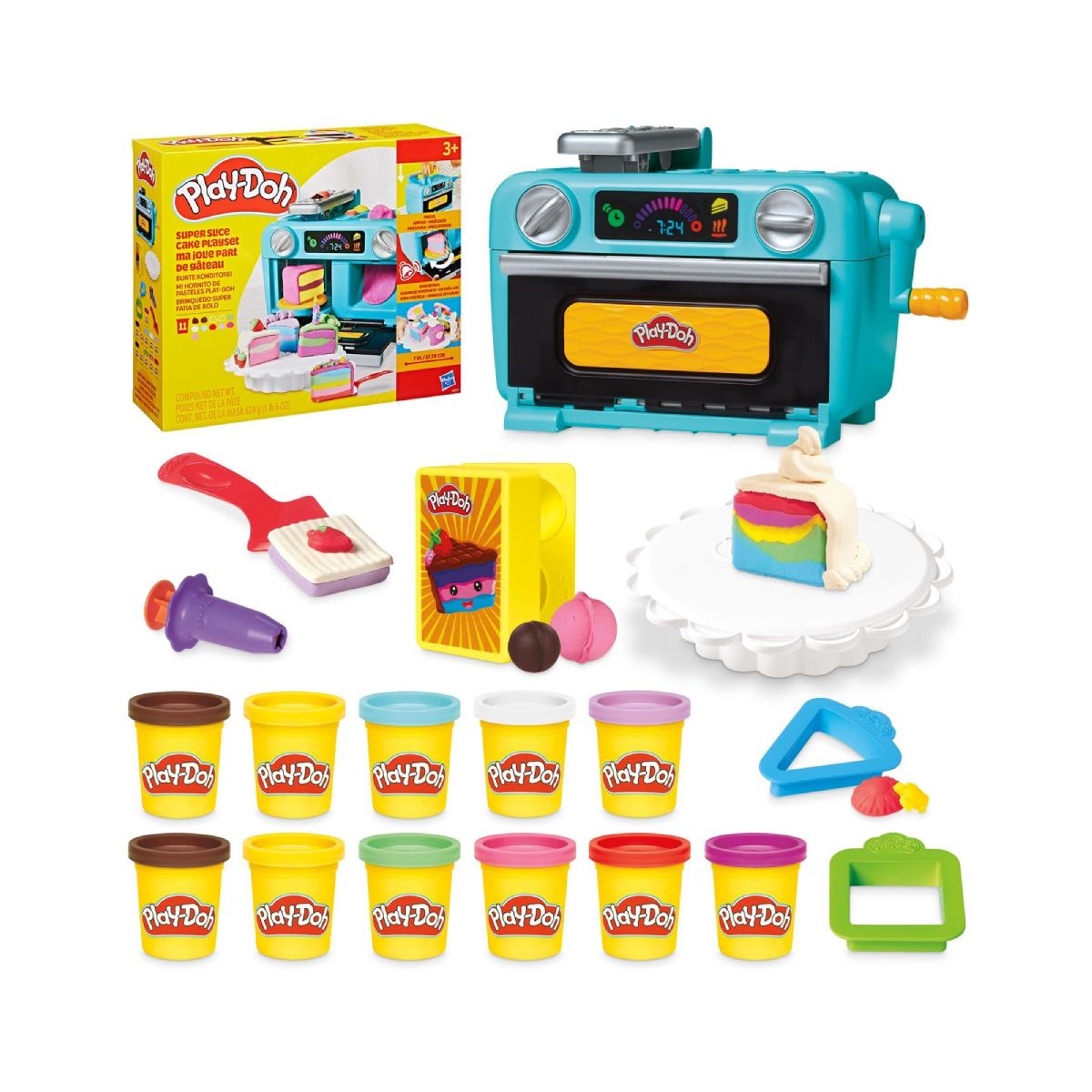 HASBRO 109978 Play‑Doh Doh & More Super Slice Cake Playset, Σετ Play‑Doh για Δημιουργία Τούρτας | Hasbro| Image 3