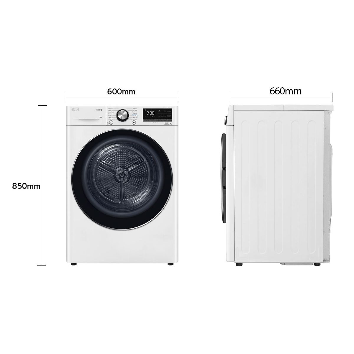 LG RH90V9AV2N Στεγνωτήριο Ρούχων με Διπλή Αντλία Θερμότητας 9kg, Άσπρο  | Lg| Image 6