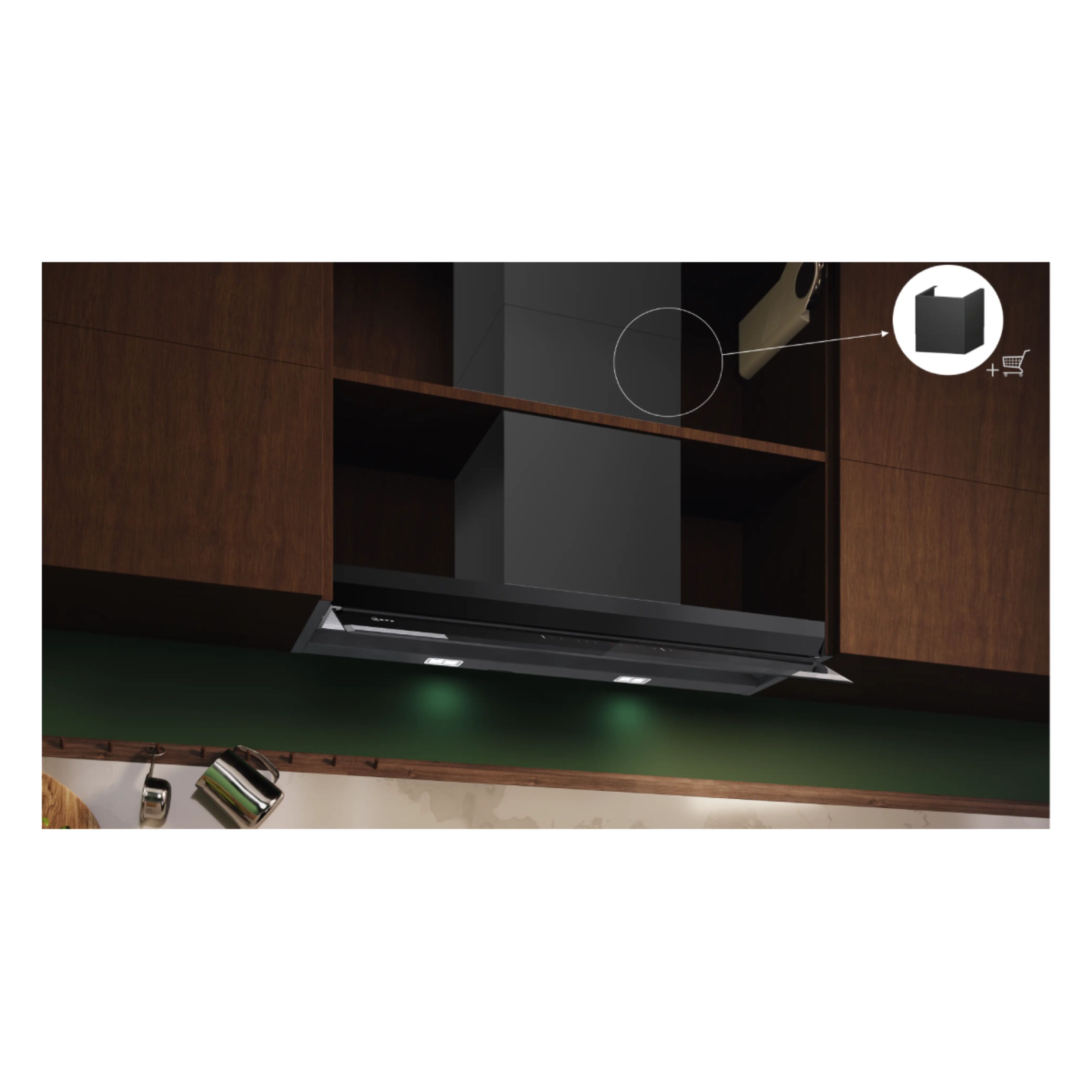 NEFF D99XET2S5 Canopy Εντοιχιζόμενος Απορροφητήρας 90cm, Μαύρο | Neff| Image 2