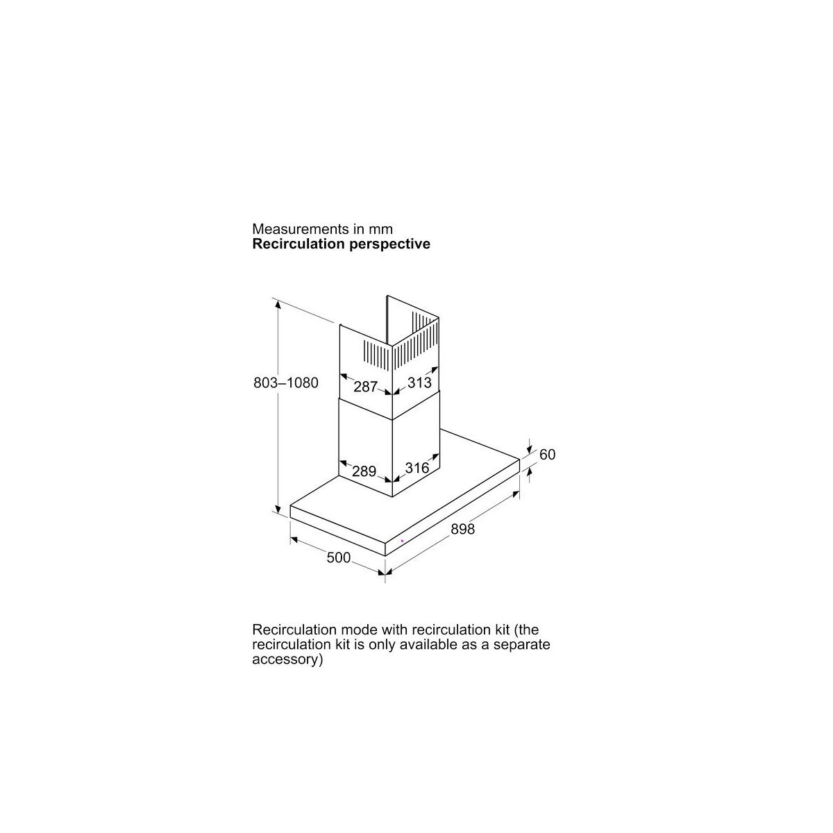 BOSCH DWB65CC60 Απορροφητήρας Τζάκι 90cm, Μαύρο Ματ | Bosch| Image 5