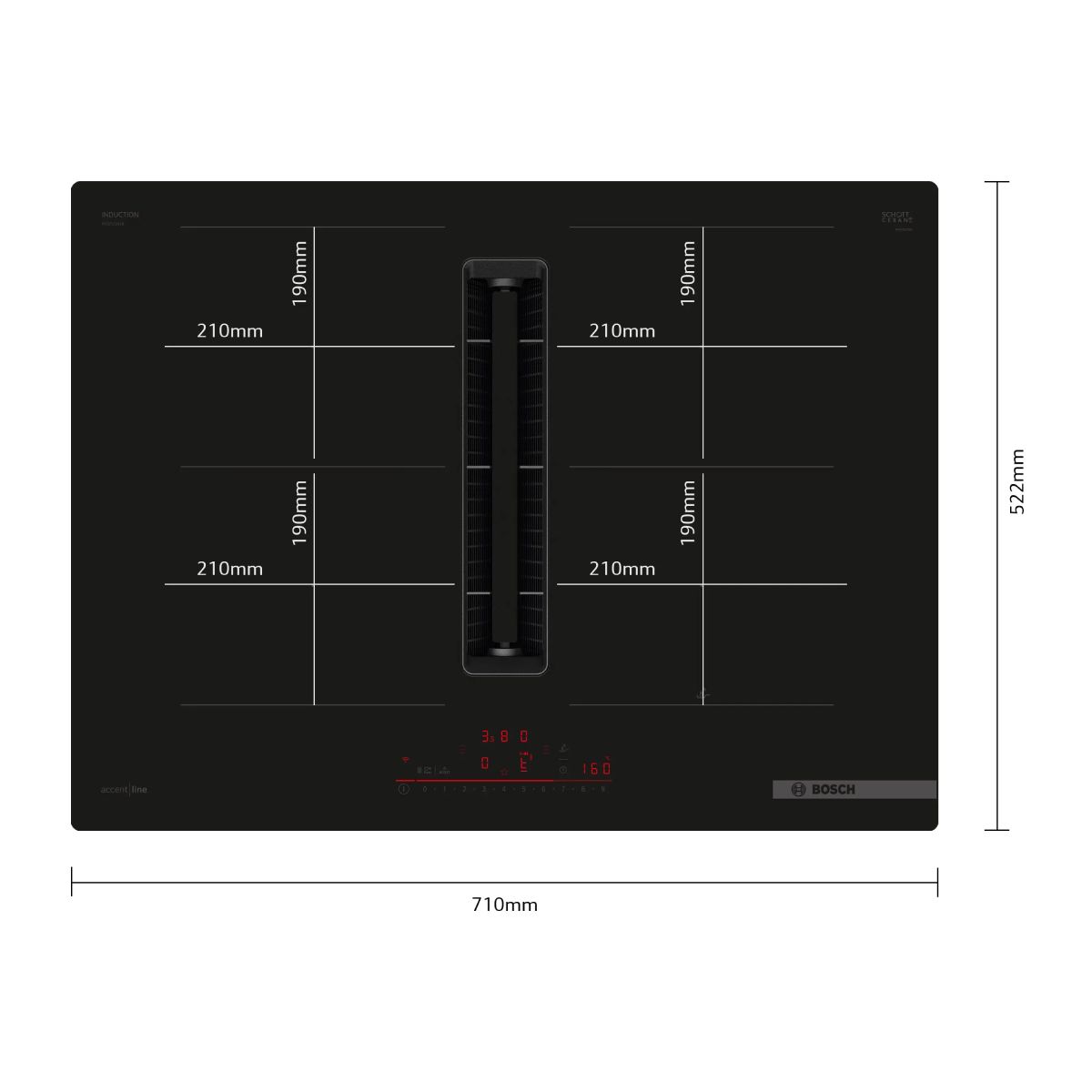 BOSCH PVQ711H26E Επαγωγική Εστία με Ενσωματωμένο Απορροφητήρα, 70cm | Bosch| Image 2