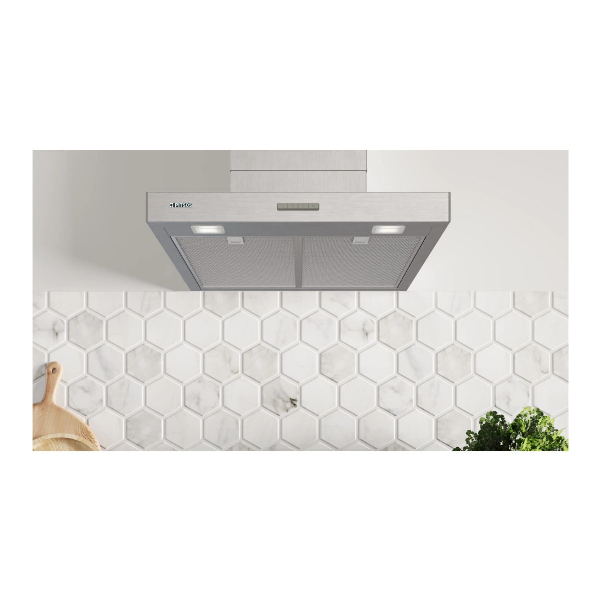 PITSOS PTK6D73G Απορροφητήρας Τζάκι 60cm, Inox | Pitsos| Image 2