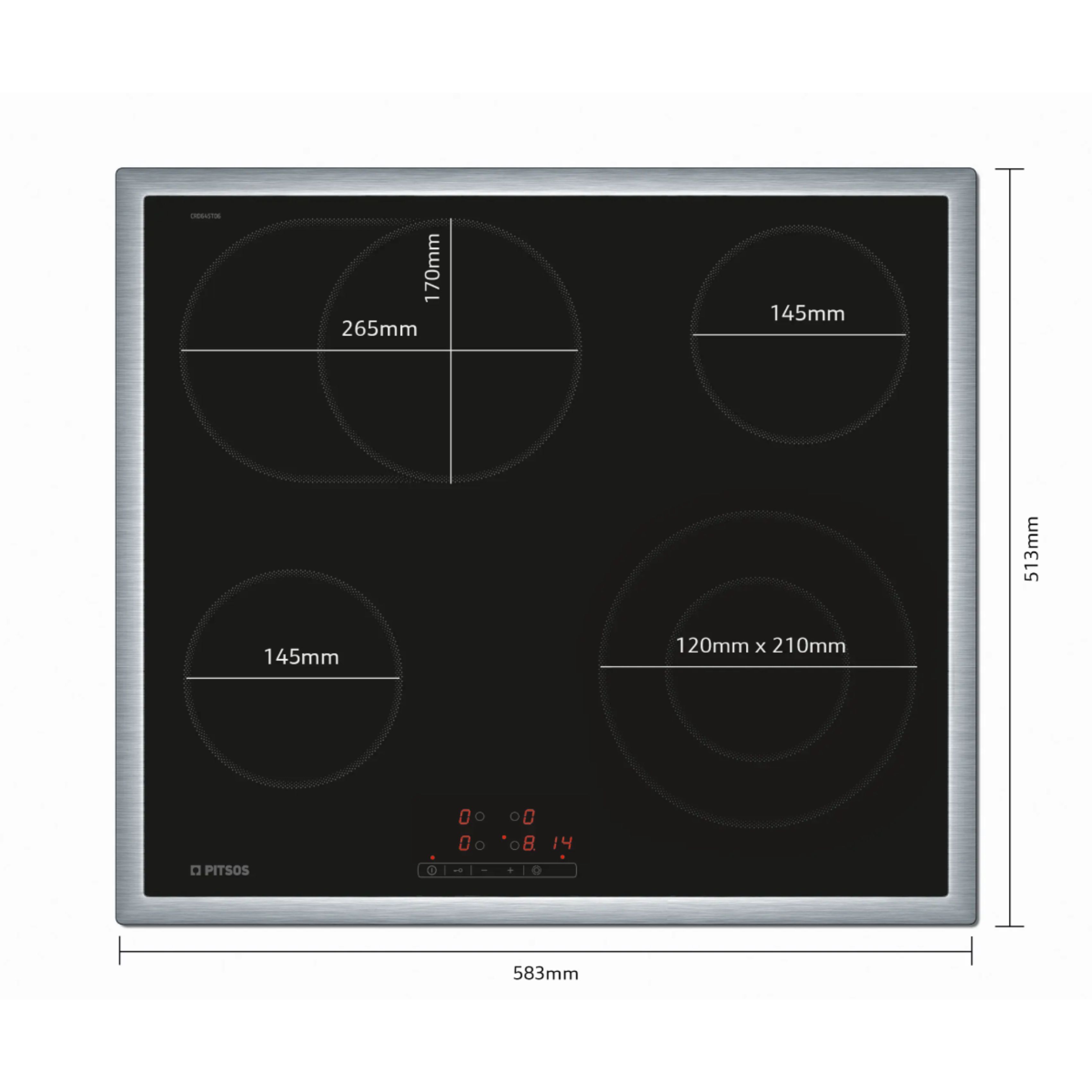 PITSOS CRD645T06 Κεραμική Εστία, 60cm  | Pitsos| Image 2