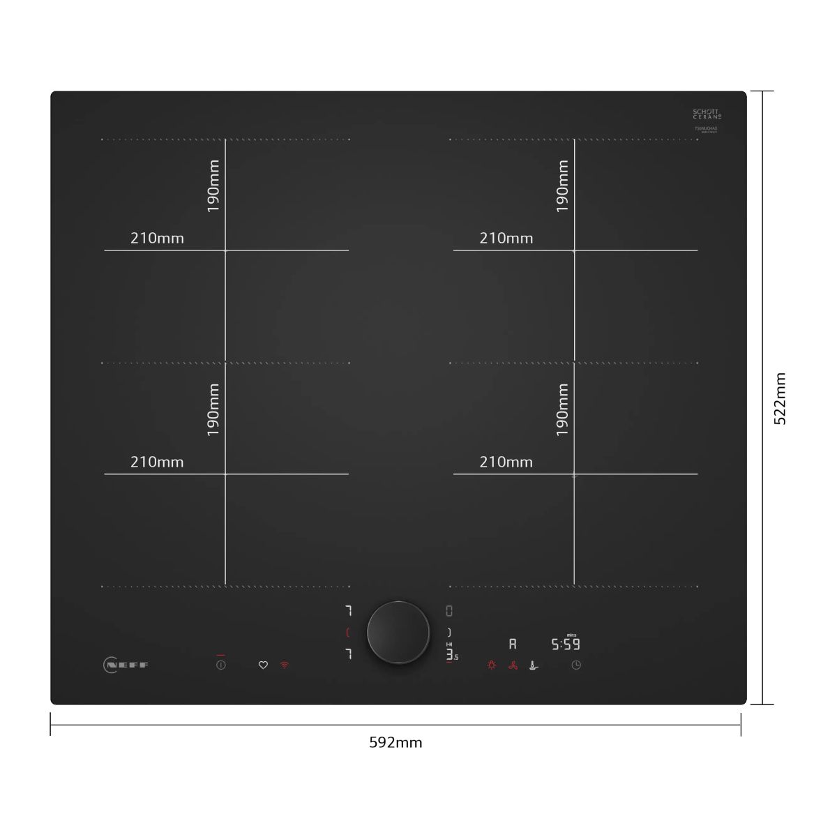 NEFF T56NUQ4A0 Επαγωγική Εστία 60cm, Μαύρο Ματ | Neff| Image 2