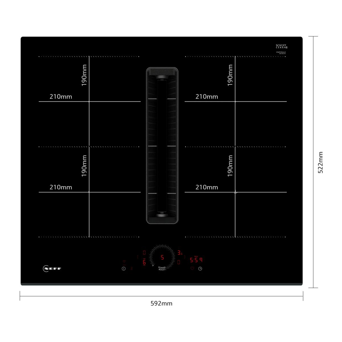 NEFF V56FHQ4L0 Επαγωγική Εστία με Ενσωματωμένο Απορροφητήρα, 60cm | Neff| Image 2