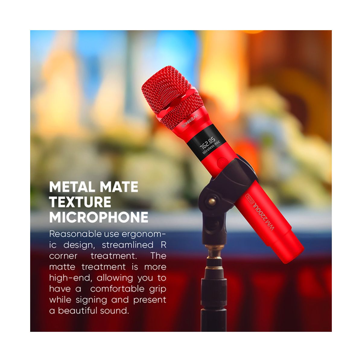 SONICGEAR WM2200UL Dual Rosso Διπλό Ασύρματο Μικρόφωνο, Κόκκινο | Sonicgear| Image 2