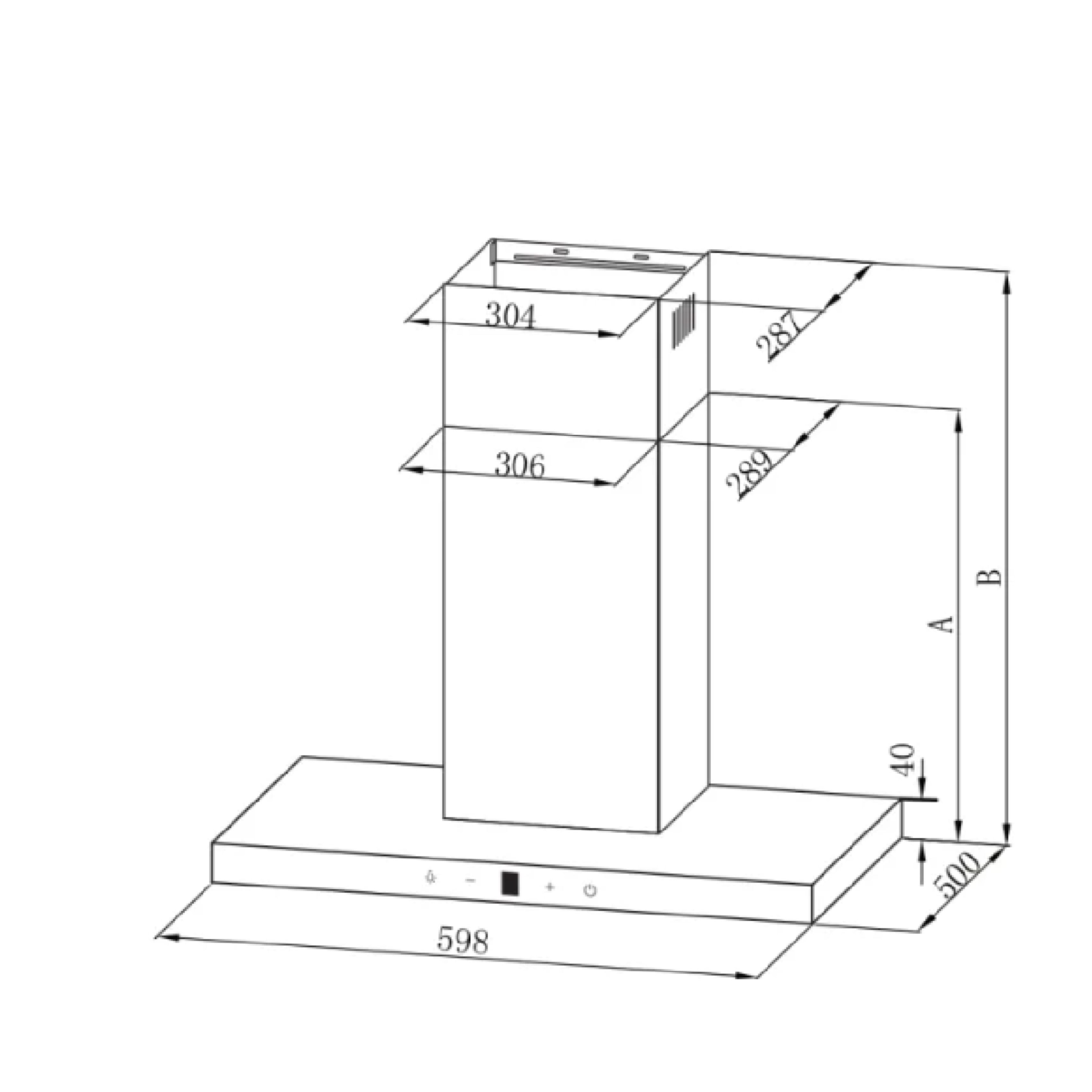 MIDEA MH60B4300B Απορρροφητήρας Τζάκι 60cm, Μαύρο Γυαλί | Midea| Image 3
