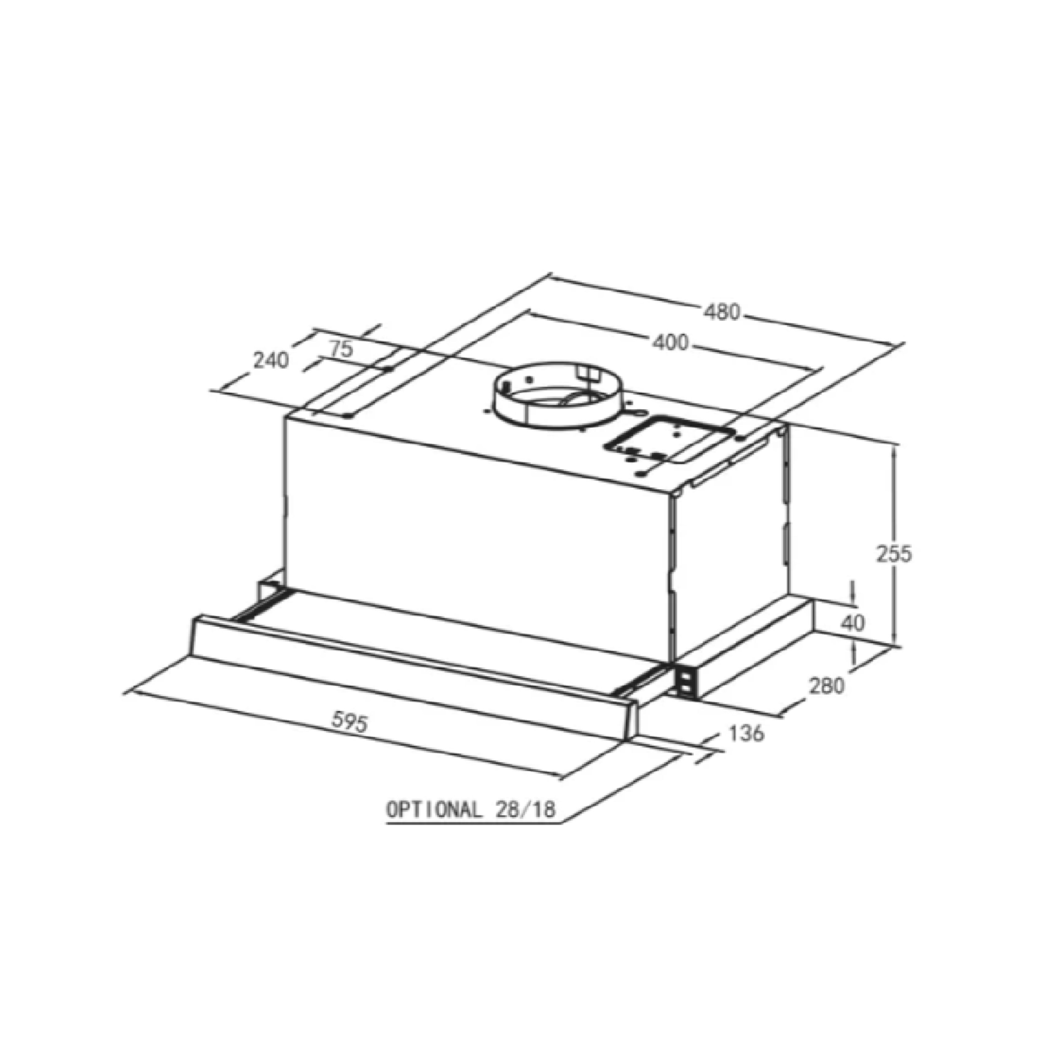 MIDEA 60L07-B Τηλεσκοπικός Απορροφητήρας 60cm, Μαύρο  | Midea| Image 2