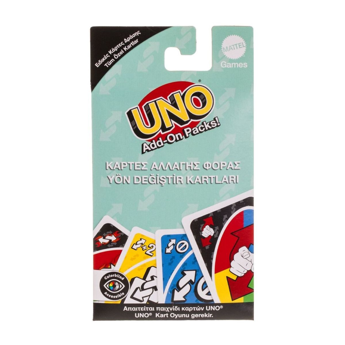 MATTEL 105763 Κάρτες Αλλαγής Φοράς για Επιτραπέζιο Παιχνίδι UNO  | Mattel| Image 1