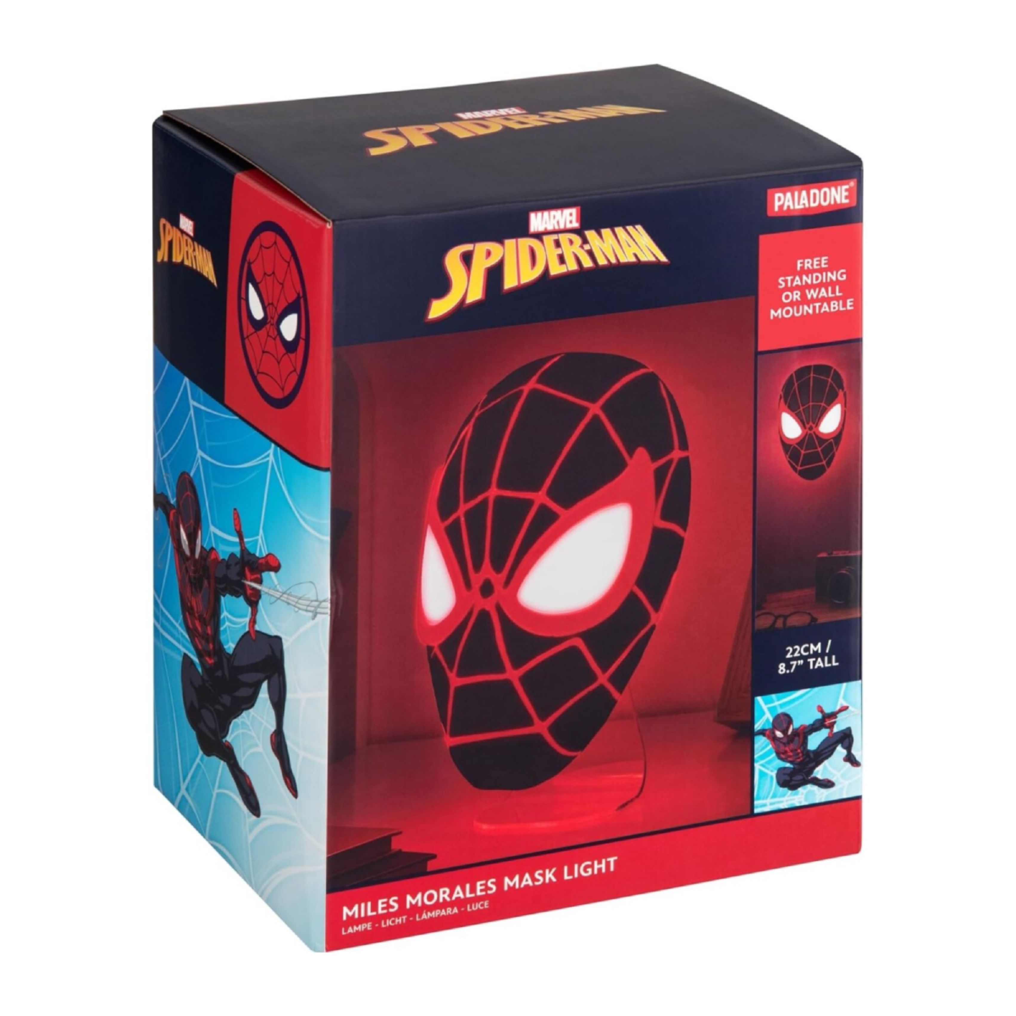 PALADONE 104482 Marvel Spiderman Miles Morales – Φωτιστικό Μάσκα για Τοίχο ή Επιτραπέζιο Spiderman  | Paladone| Image 1
