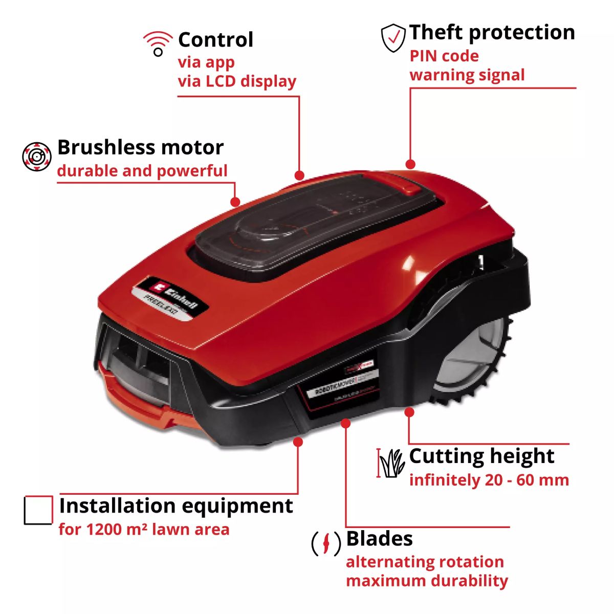 EINHELL FREELEXO 1200 LCD BT Ρομποτική Χλοοκοπτική Μηχανή 18V | Einhell| Image 3