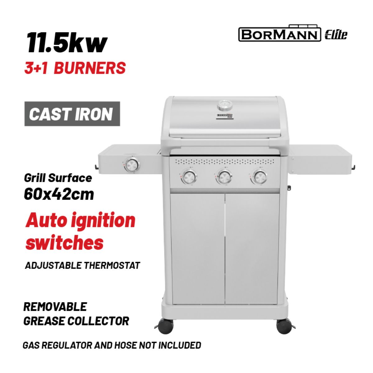 BORMANN ELITE BBQ7031 Ψησταριά Υγραερίου Legend 3+1 Εστίες Luxury Type | Bormann| Image 2
