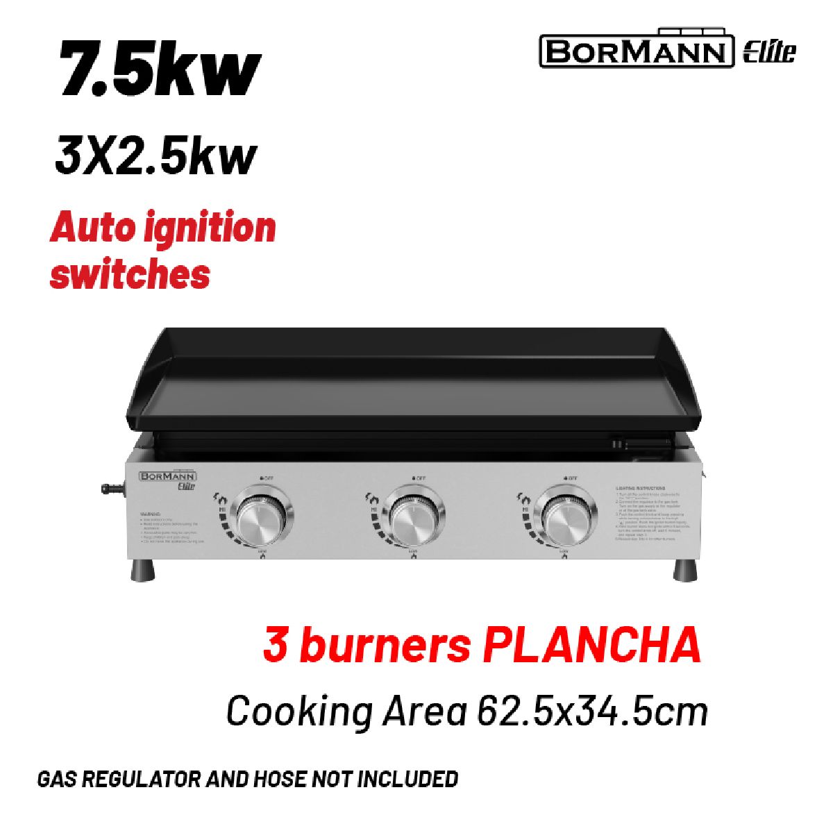 BORMANN ELITE BBQ1810 Ψησταριά Υγραερίου Plancha 3 Εστίες | Bormann| Image 1