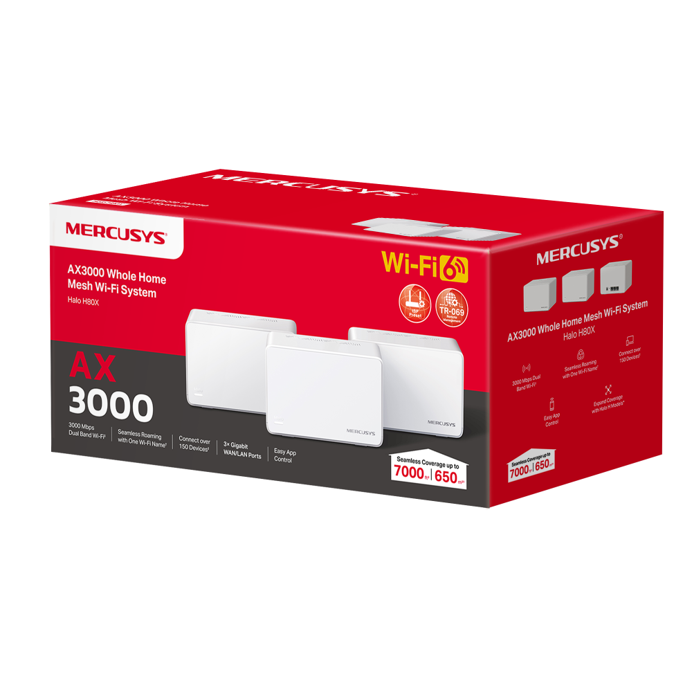 MERCUSYS Halo H80X Σύστημα Mesh Wi-Fi 6, 3 Τεμάχια | Mercusys| Image 3
