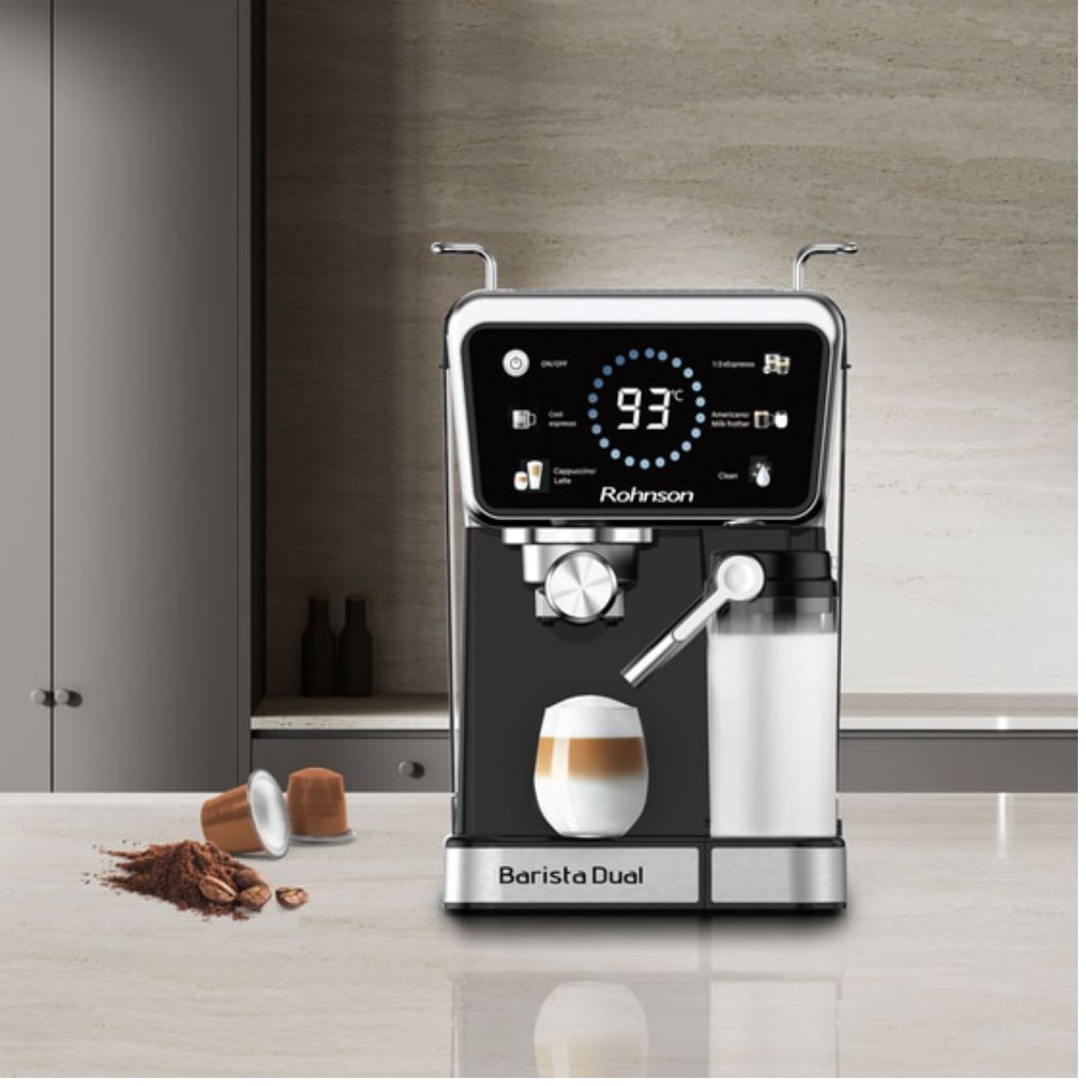 ROHNSON R-98082 Barista Dual Hot & Cold Μηχανή Εσπρέσσο, Μαύρο | Rohnson| Image 4