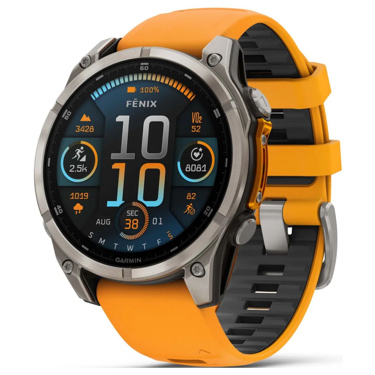 Image of suggested product: GARMIN 010-02904-11 fēnix® 8 47 mm AMOLED Smartwatch, Τιτάνιο με Λουράκι Σιλικόνης Spark Πορτοκαλί / Γκρίζο