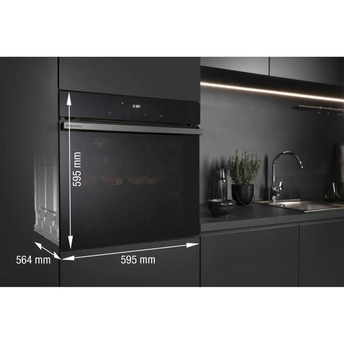 HISENSE HO66F PizzaChef Εντοιχιζόμενος Φούρνος με Πυρόλυση 77Lt, Μαύρο | Hisense| Image 9