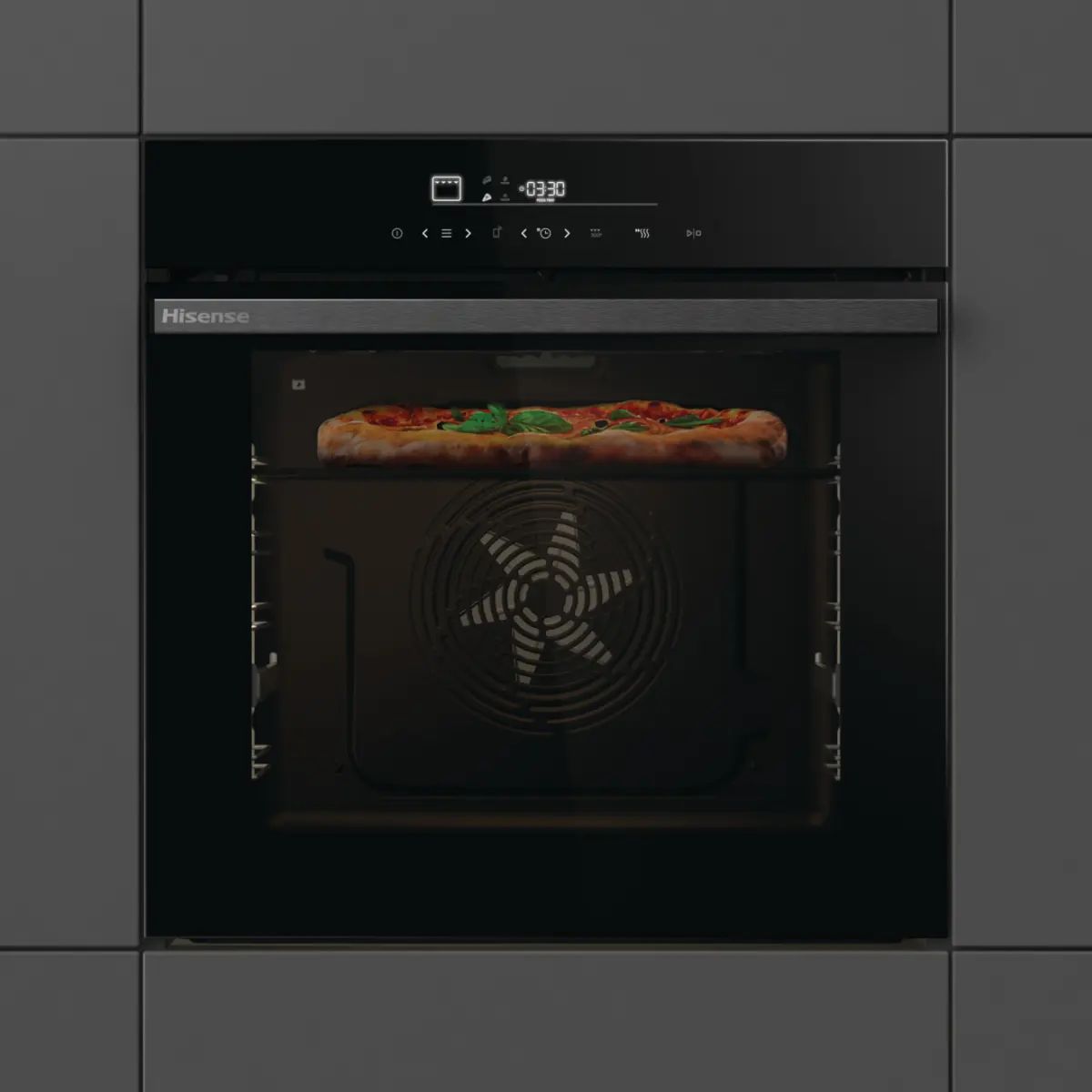 HISENSE HO66F PizzaChef Εντοιχιζόμενος Φούρνος με Πυρόλυση 77Lt, Μαύρο | Hisense| Image 5