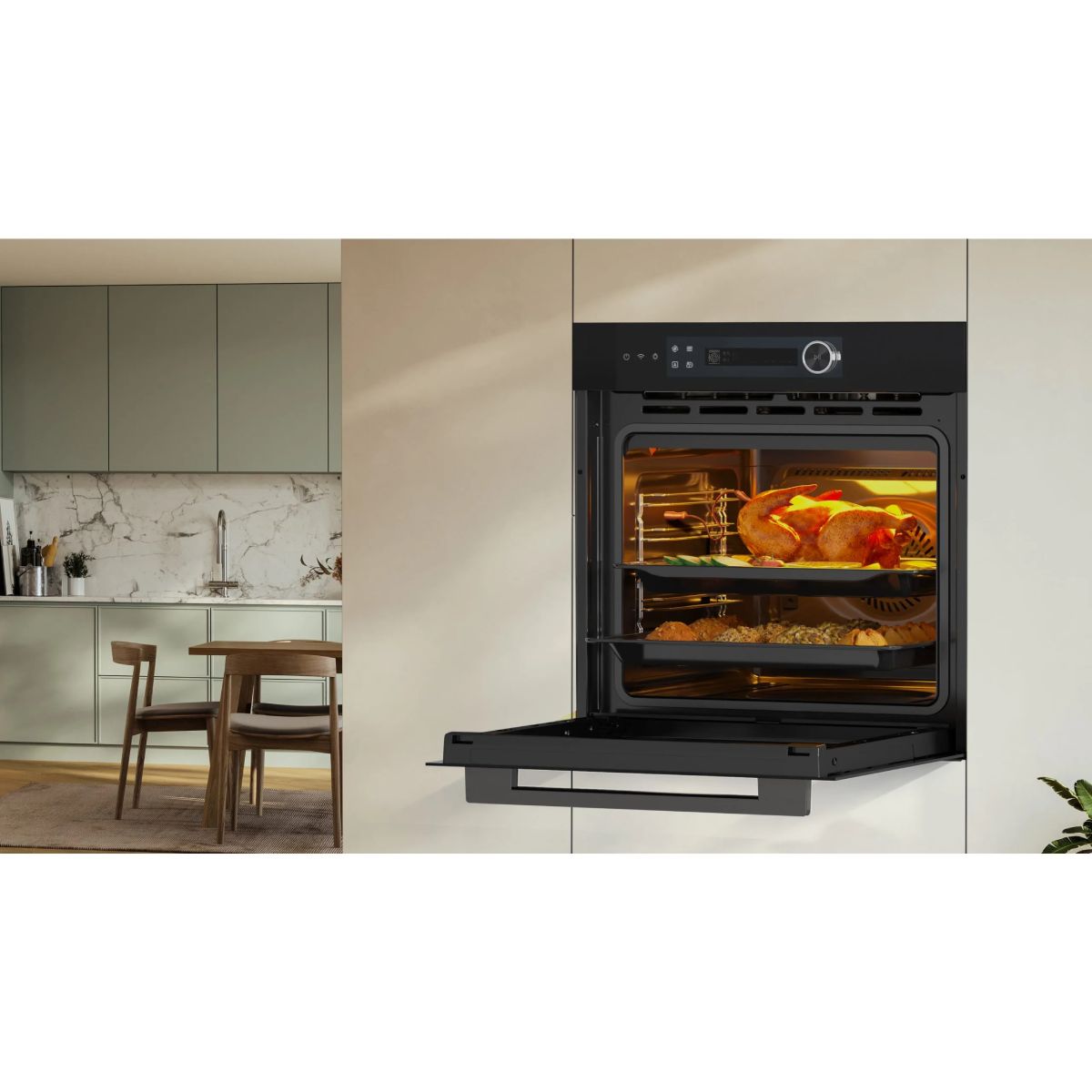 MIDEA MBO7NP30E4 Εντοιχιζόμενος Φούρνος με Πυρόλυση 72Lt, Μαύρο | Midea| Image 3