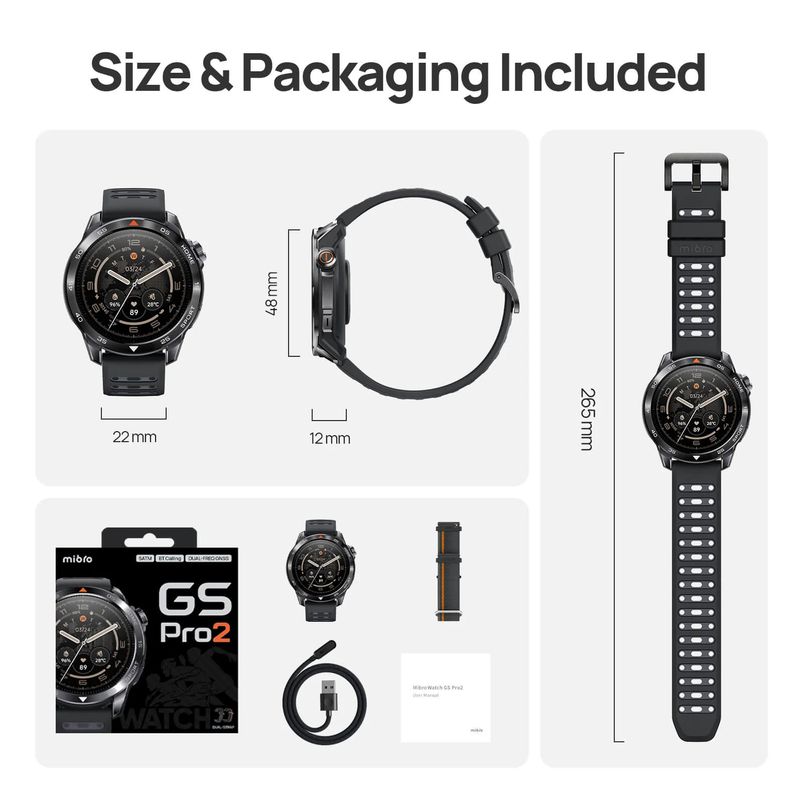MIBRO WATCH GS Pro2 Smartwatch, Dark Grey | Mibro| Image 2