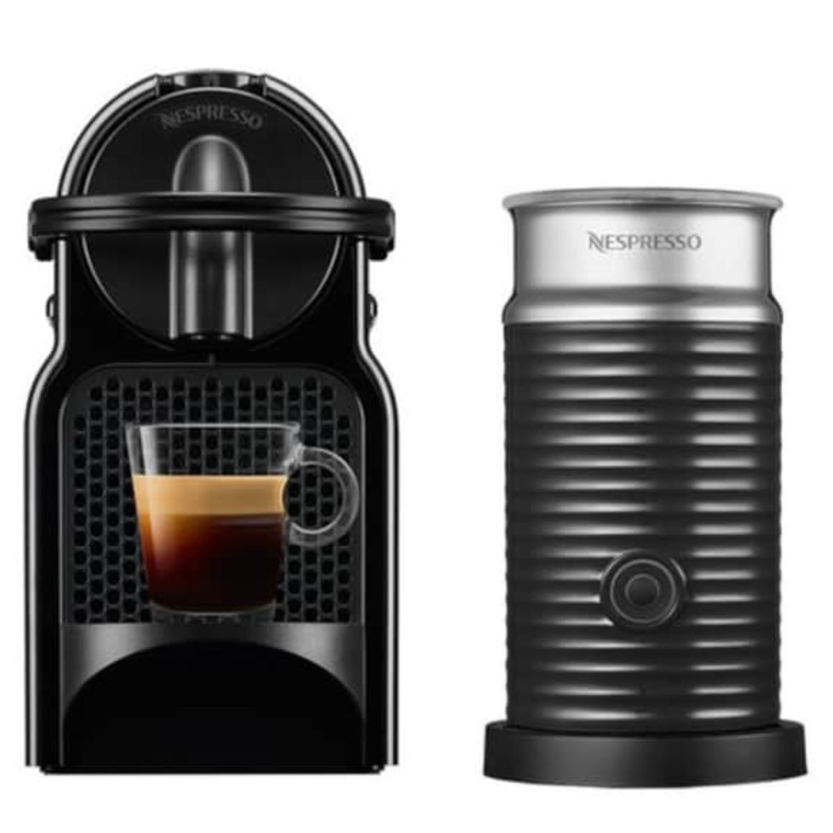 DELONGHI NESPRESSO EN80.BAE Inissia & Aeroccino Coffee Capsule Machine, Black  | Delonghi| Image 1