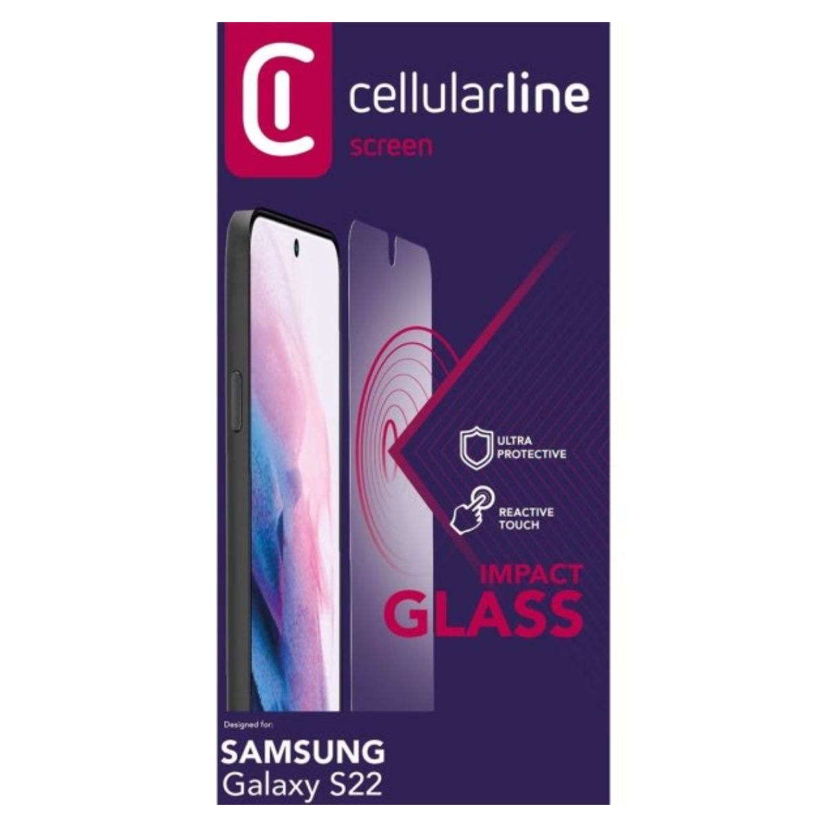 CELLULAR LINE Protective Tempered Glass for Smartphone Samsung Galaxy S22 | Cellular-line| Image 1