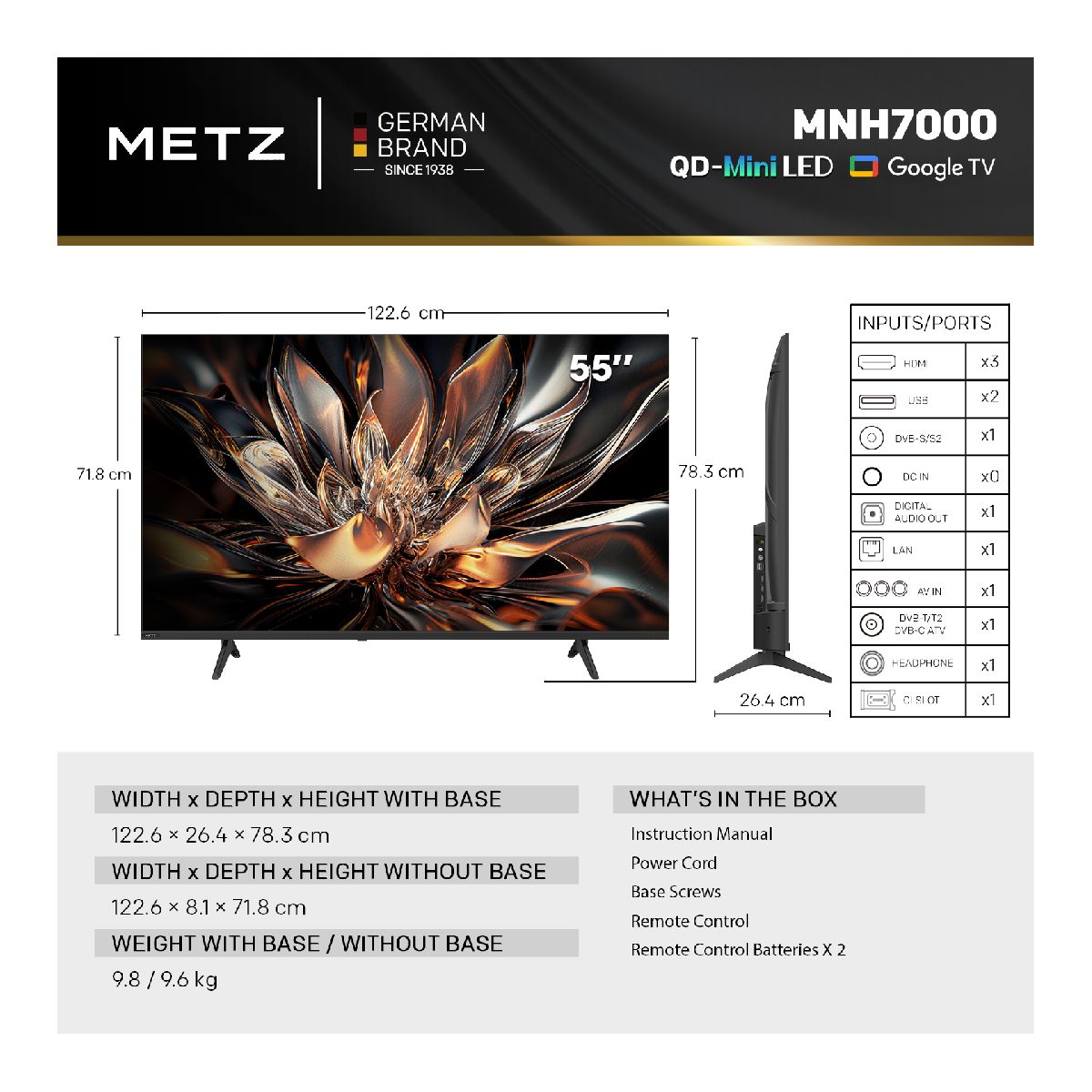 METZ NEXO 55MNH7000 QLED Mini LED 4K Google Τηλεόραση, 55" | Metz| Image 6