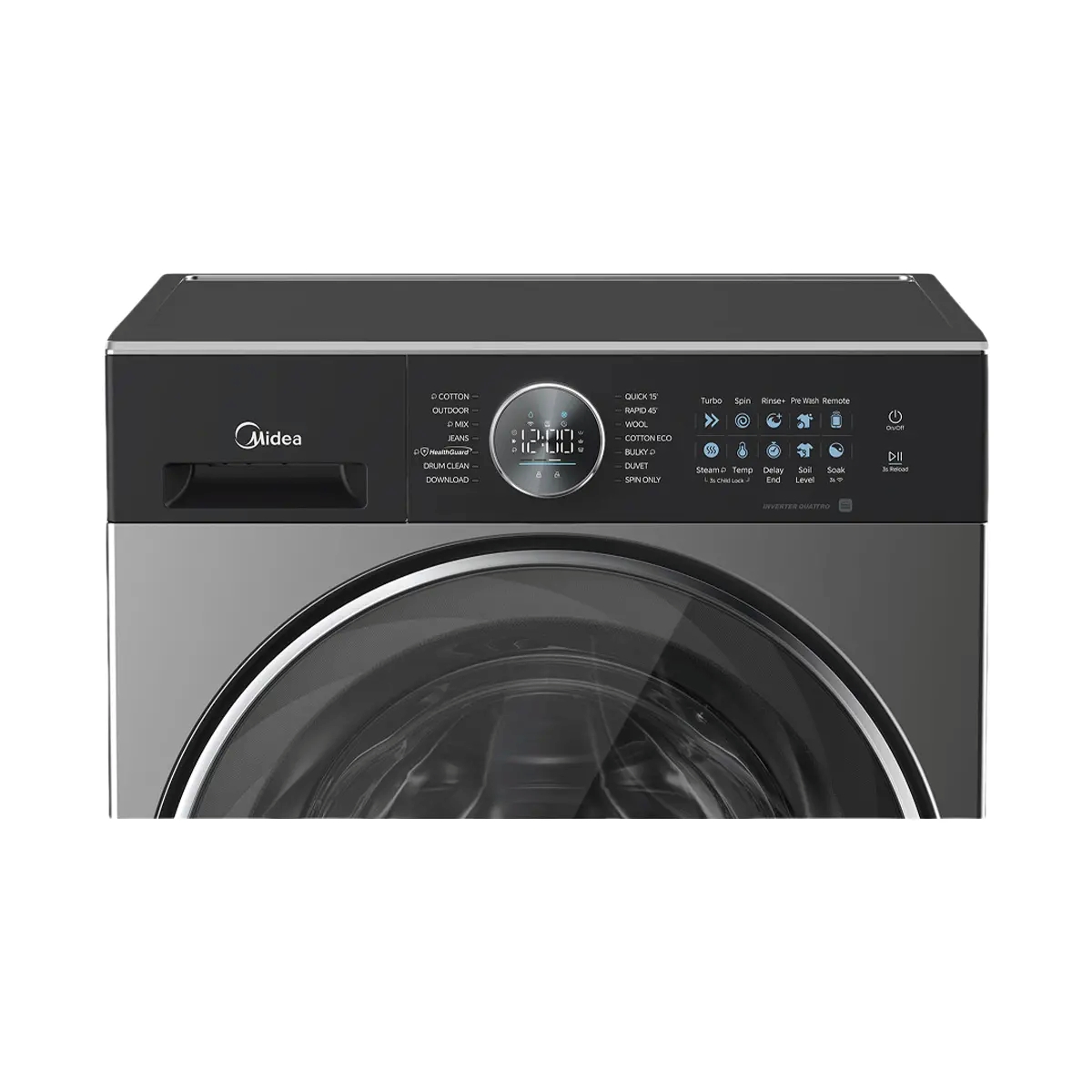MIDEA MF210W100BA30/T-CY Πλυντήριο Ρούχων 10kg, Titanium | Midea| Image 4