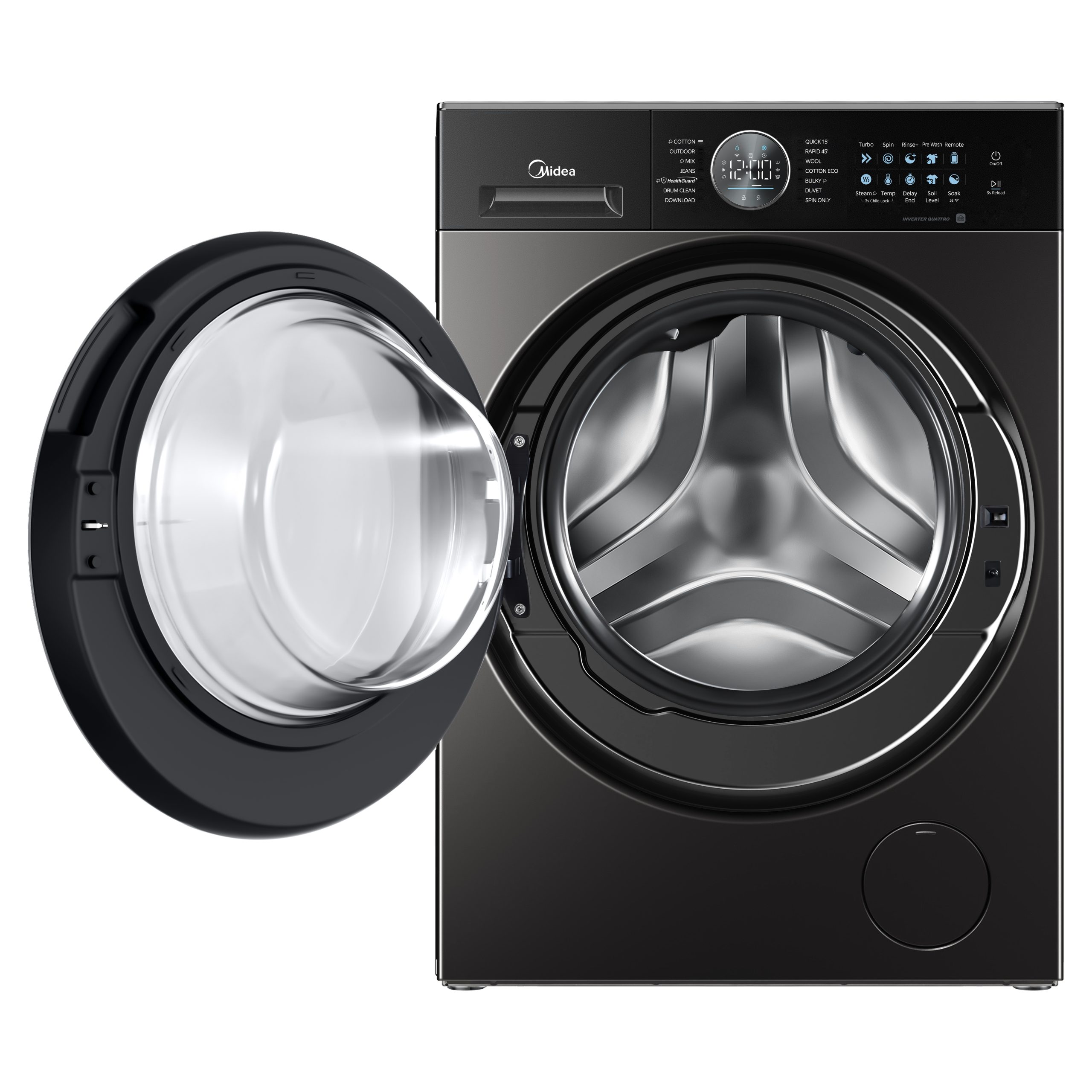 MIDEA MD210H100DB/T-CY Στεγνωτήριο Ρούχων με Αντλία Θερμότητας 10kg, Titanium | Midea| Image 2