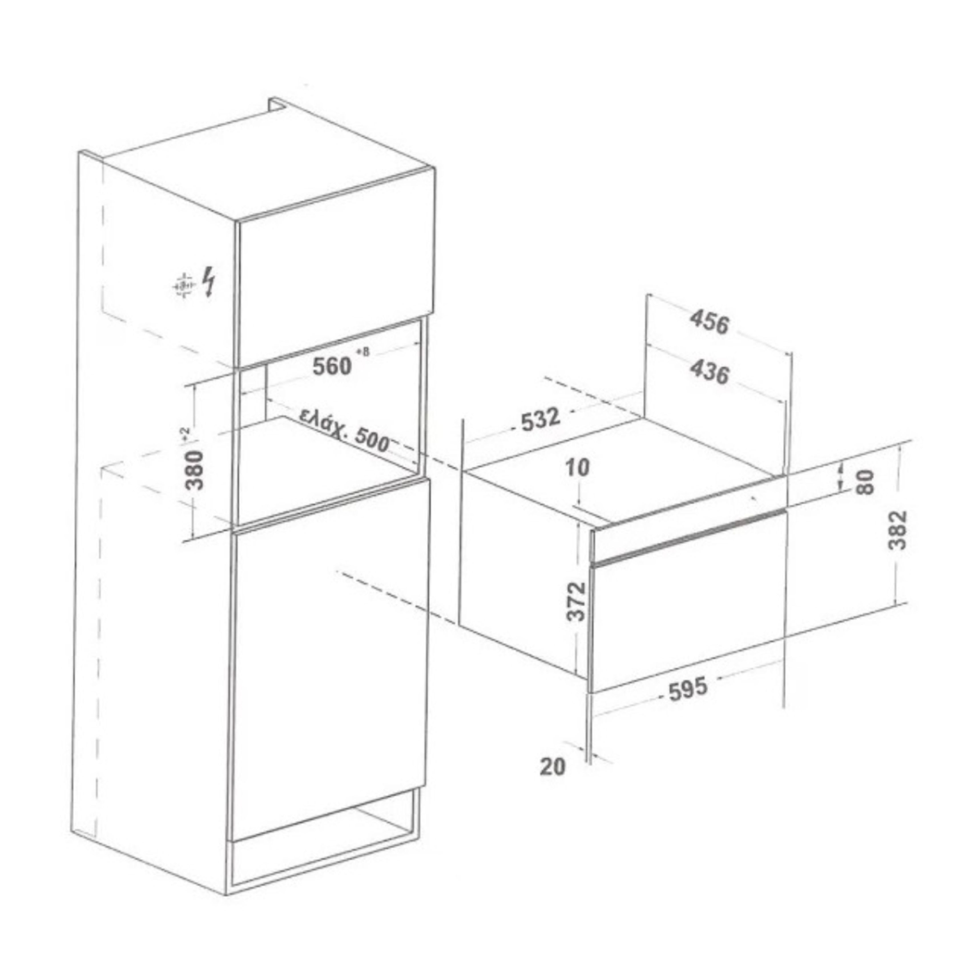 MIDEA TG934E4MO Εντοιχιζόμενος Φούρνος Μικροκυμάτων με Grill 34 Lt, Μαύρο | Midea| Image 2