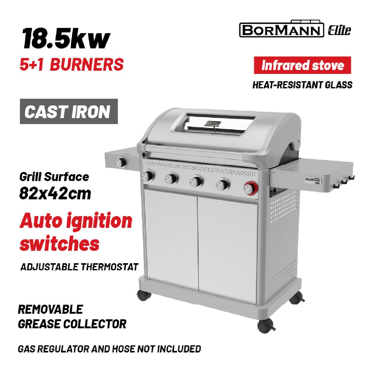 BORMANN ELITE BBQ7051 Ψησταριά Υγραερίου Legend 5+1 Εστίες Luxury Type | Bormann-elite| Image 1