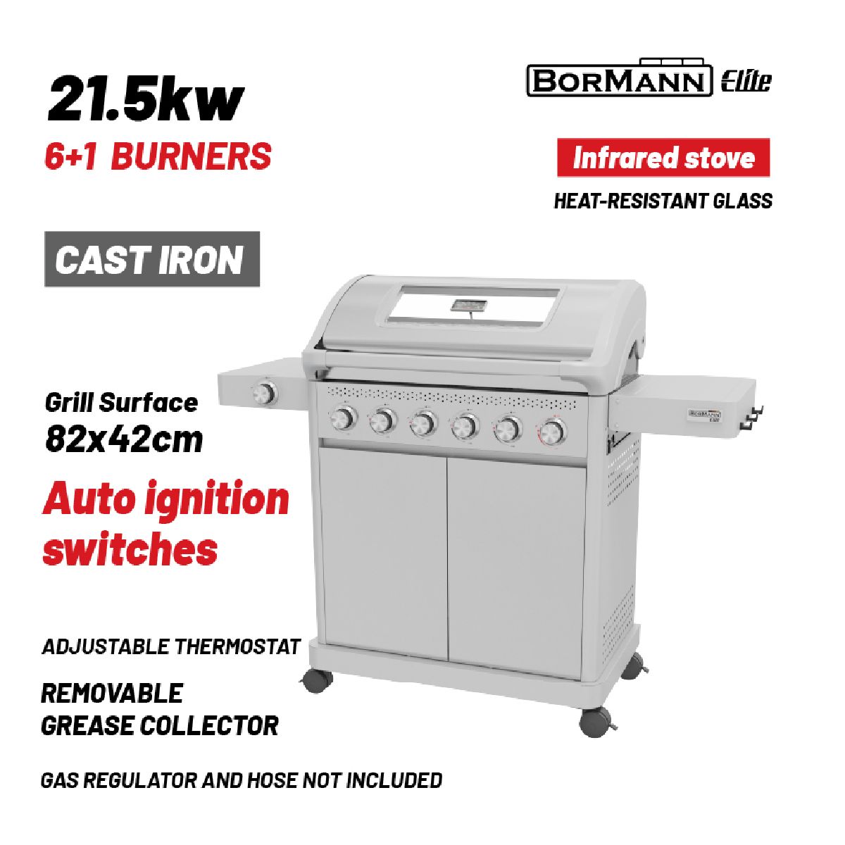 Image of suggested product:  BORMANN ELITE BBQ7061 Ψησταριά Υγραερίου Legend 6+1 Εστίες Luxury Type