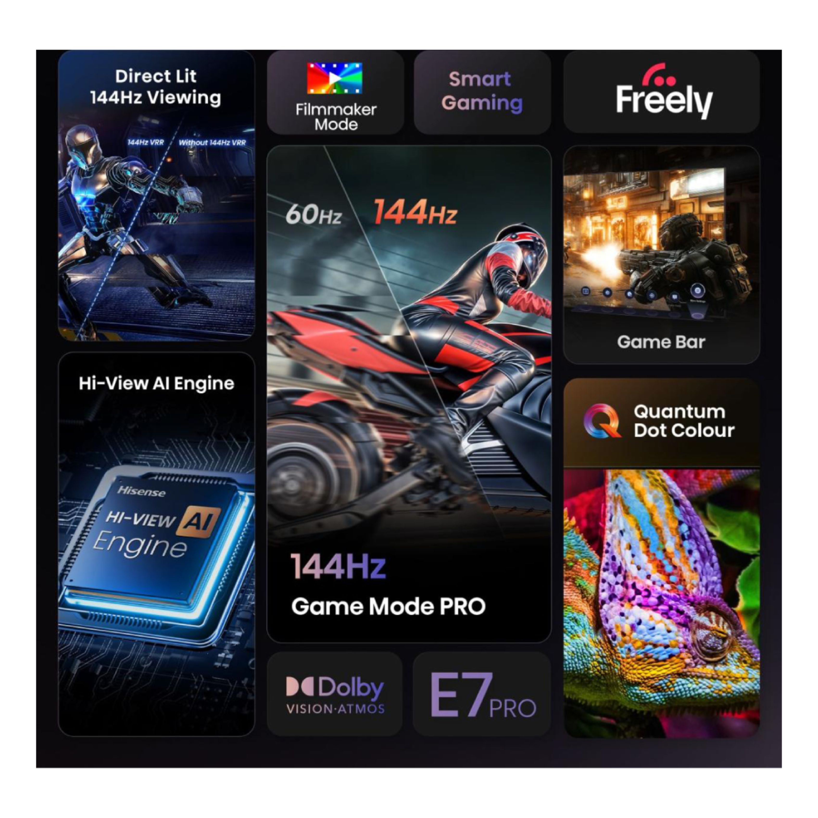 HISENSE 55E7Q PRO QLED 4K TV, 55" | Hisense| Image 5