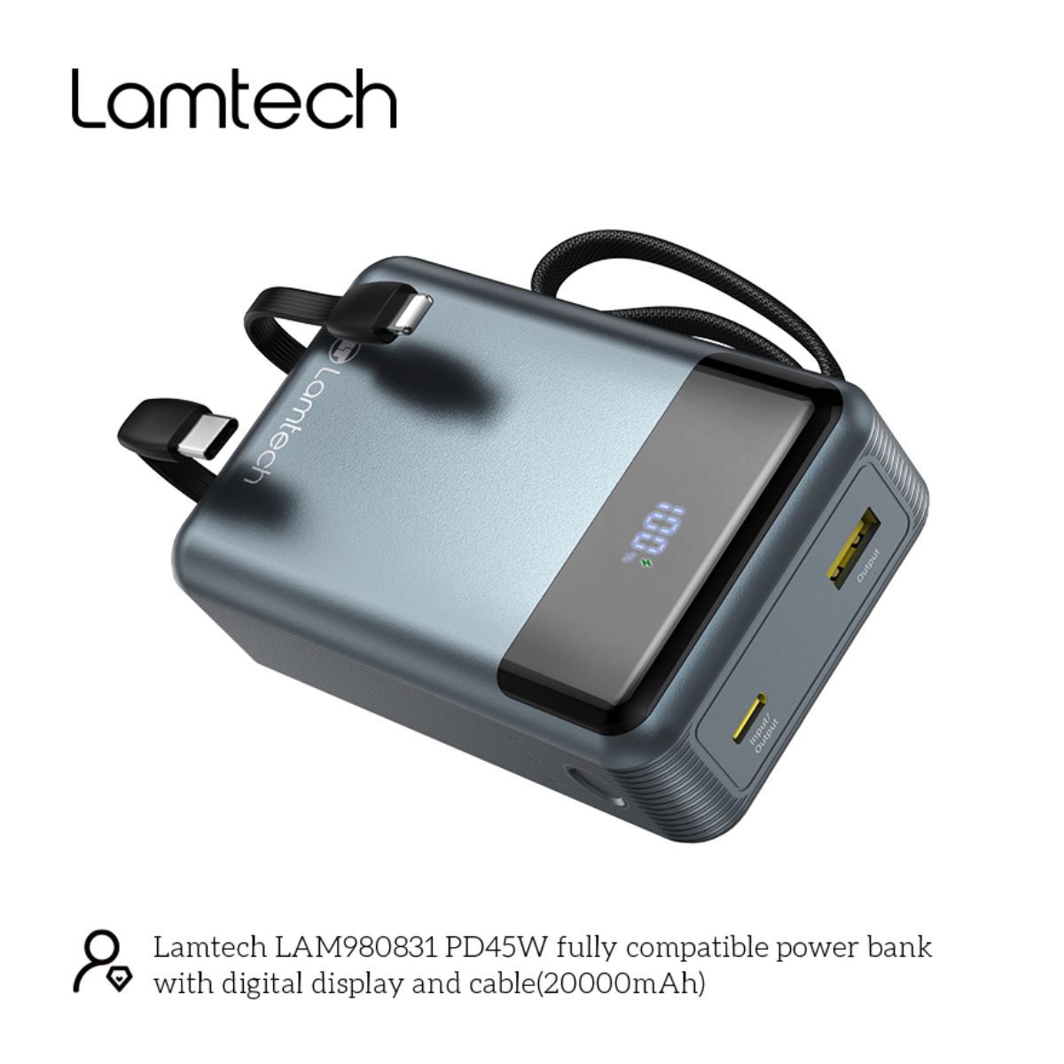 LAMTECH LAM980824 Φορητή Μπαταρία 20.000 mAh, 65W | Lamtech| Image 2