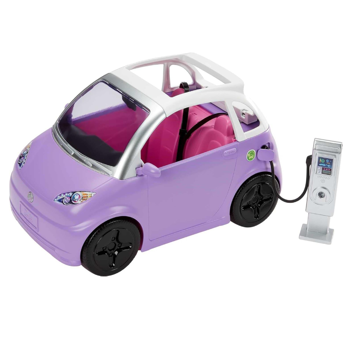 MATTEL 016124 Ηλεκτρικό Αυτοκίνητο Barbie με Σταθμό Φόρτισης και Φις HJV36 | Mattel| Image 6
