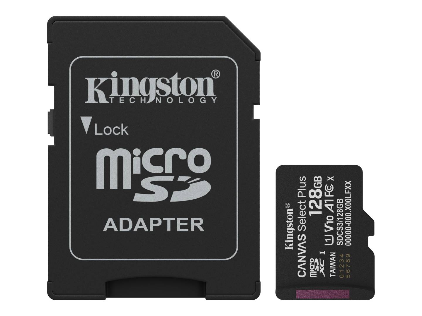 Image of suggested product: KINGSTON SDCS3/128GB Canvas Select Plus microSD Card with SD Adapter, 128GB 