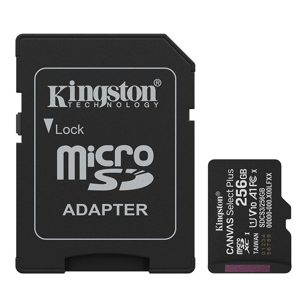 KINGSTON SDCS3/256GB Canvas Select Plus microSD Card with SD Adapter, 256GB | Kingston| Image 1