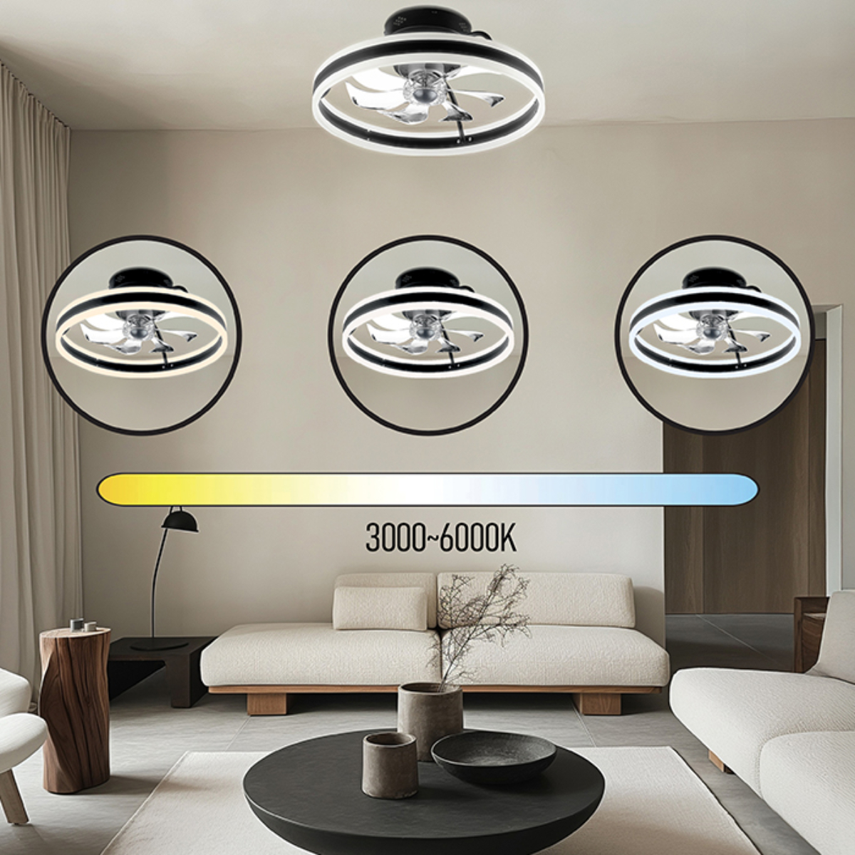 LIFE HALO 221-0349 Ανεμιστήρας Οροφής με LED Φωτισμό, Μαύρο | Life| Image 6