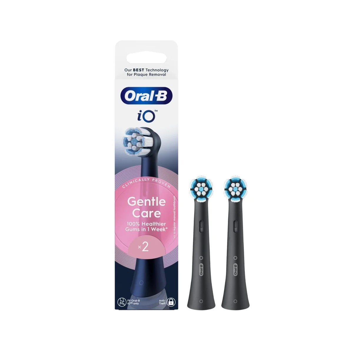 Image of suggested product: ORAL-B iO Gentle Care Ανταλλακτικές Κεφαλές Οδοντόβουρτσας 2 Τεμάχια, Μαύρο 