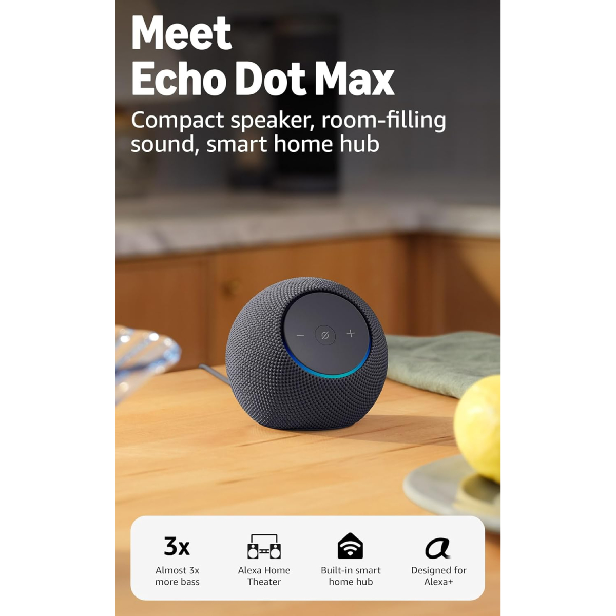 ΑΜΑΖΟΝ Echo Dot Max Έξυπνο Ηχείο, Γραφίτης | Amazon| Image 2