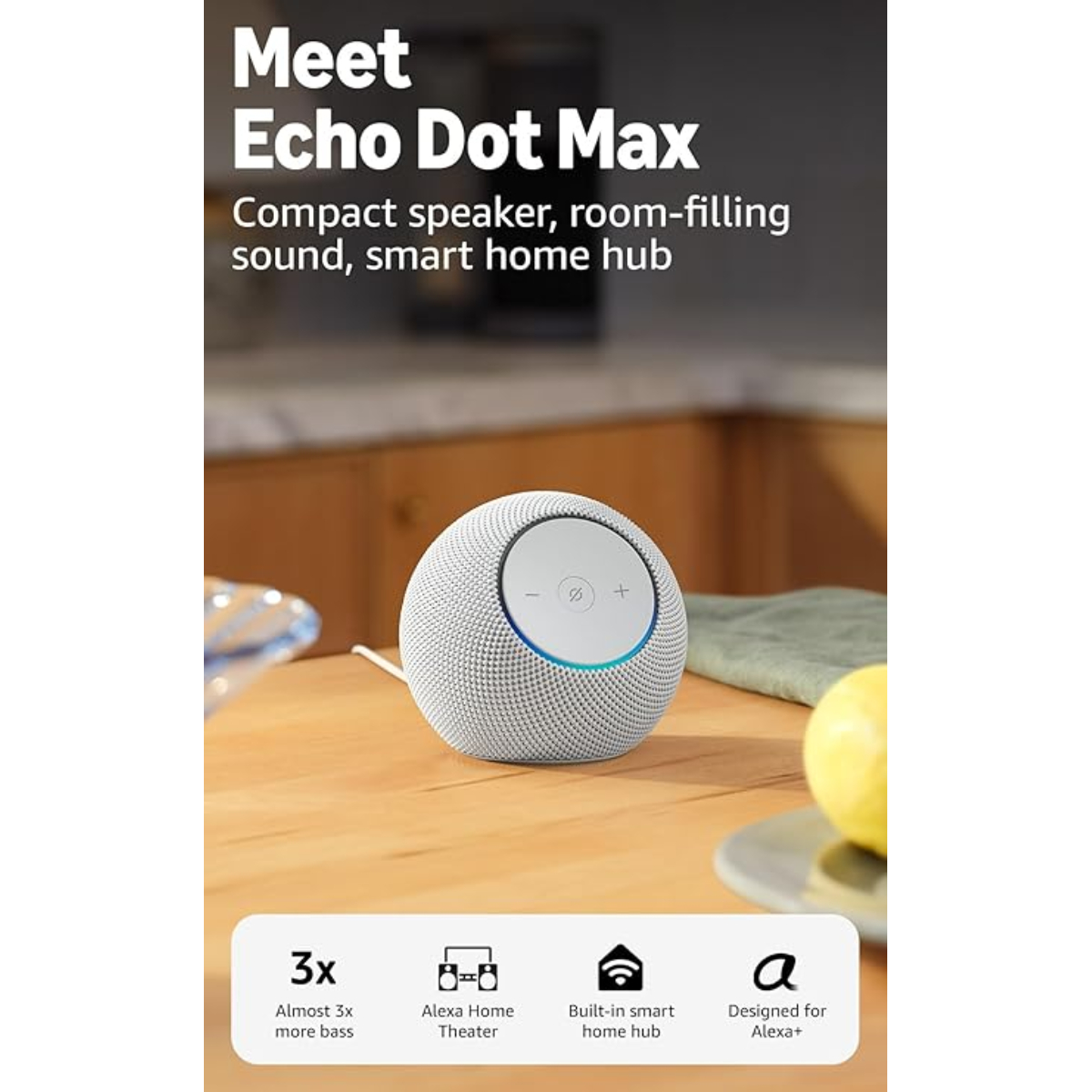 ΑΜΑΖΟΝ Echo Dot Max Έξυπνο Ηχείο, Άσπρο | Amazon| Image 2