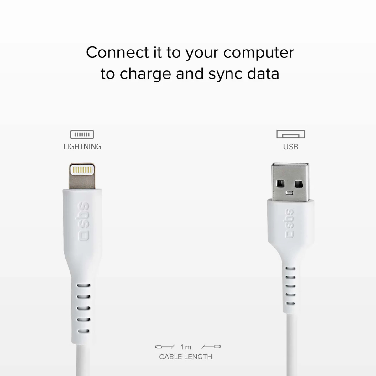 SBS TECBLUSBIP589W Καλώδιο Lightning σε USB-A, 1 m | Sbs| Image 2