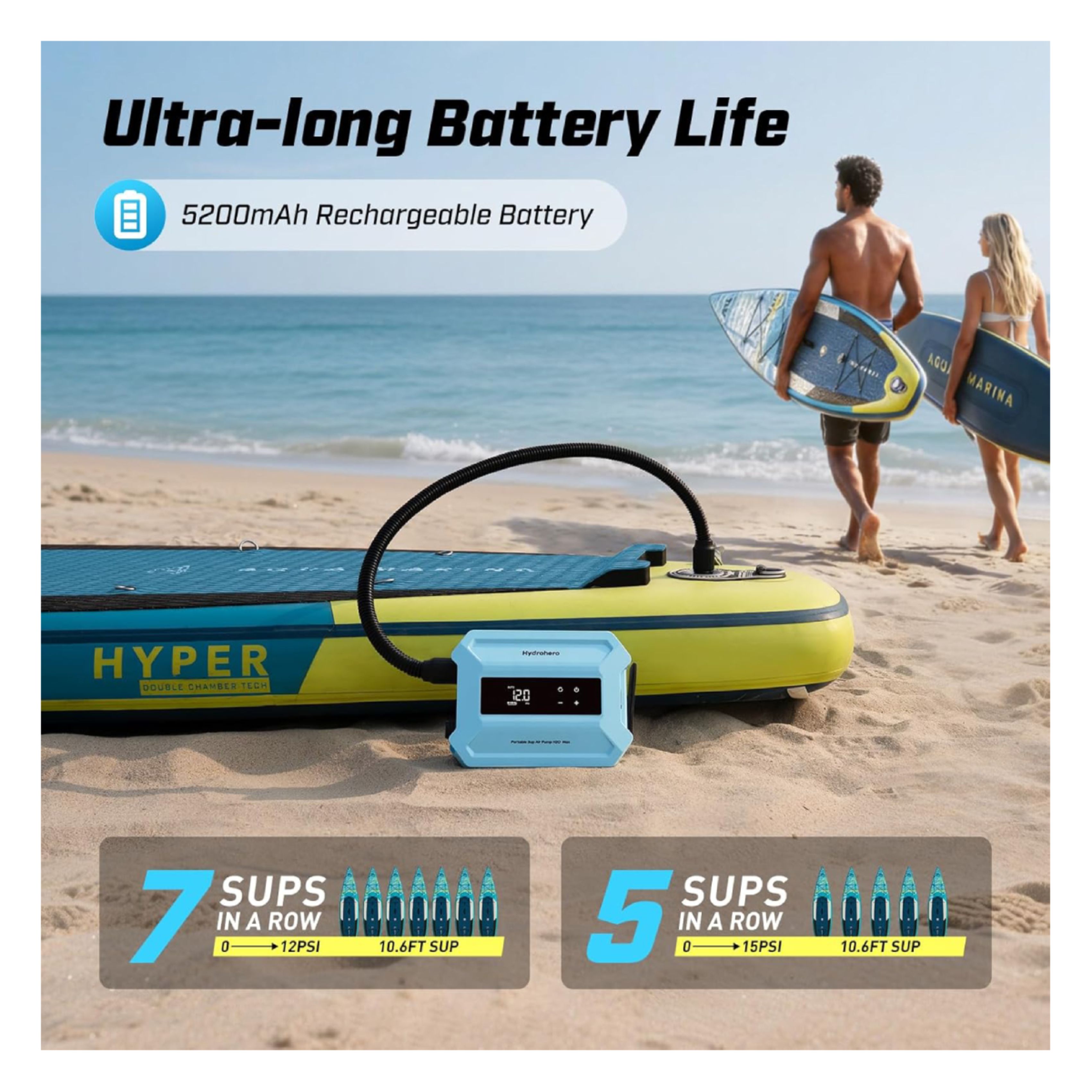 HYDROHERO D21 Pro Portable Electric Air Pump | Hydrohero| Image 3