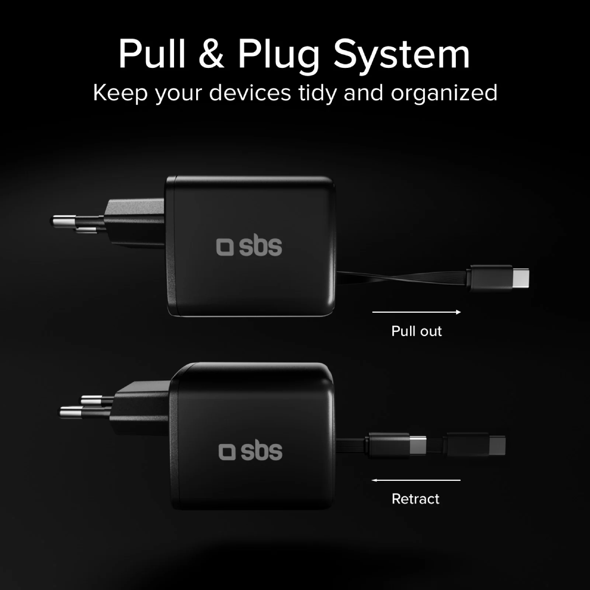 SBS TETRRET45WK Φορτιστής USB-C GaN με Ενσωματωμένο Καλώδιο, 45 Watt | Sbs| Image 6