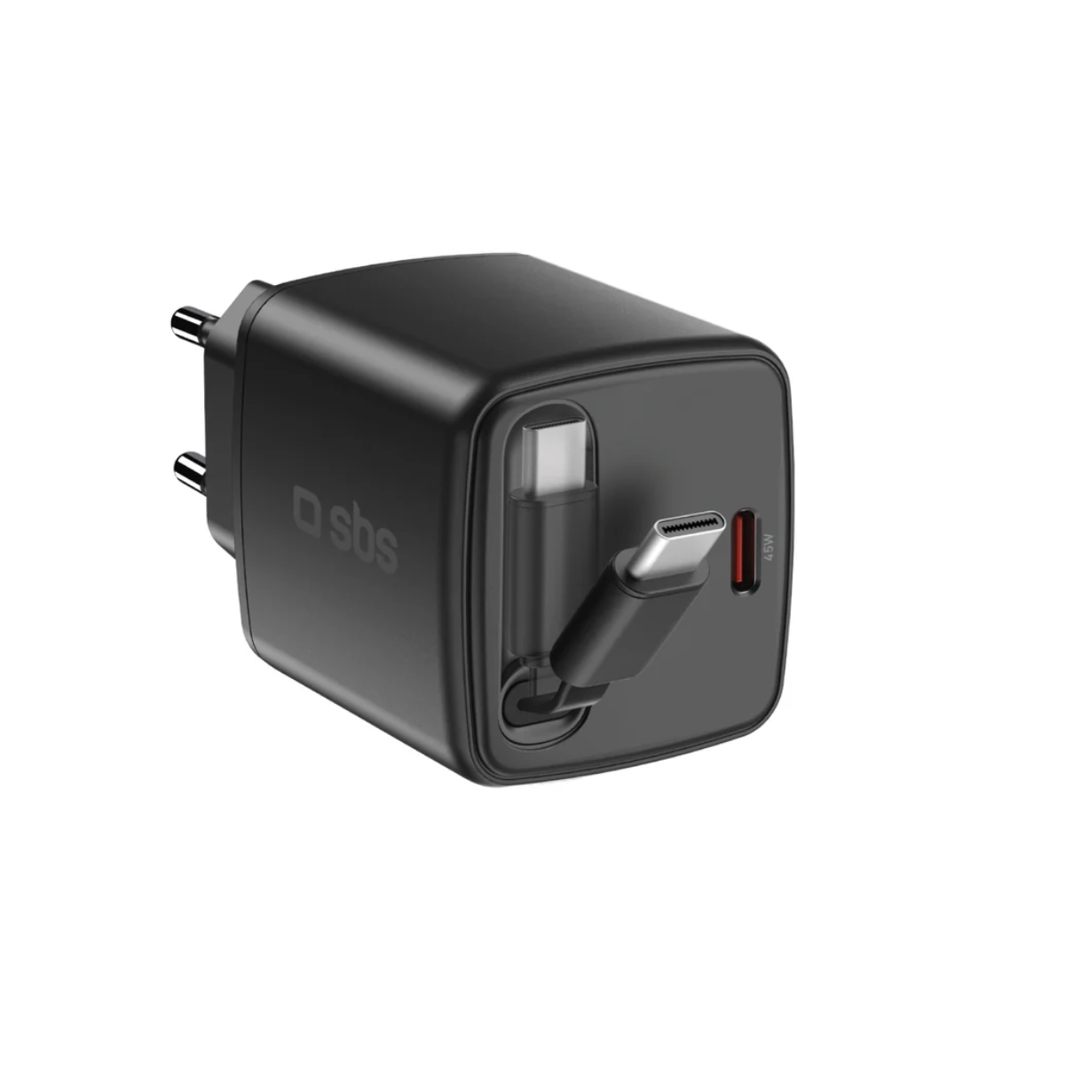 Image of suggested product: SBS TETRRET45WK Φορτιστής USB-C GaN με Ενσωματωμένο Καλώδιο, 45 Watt